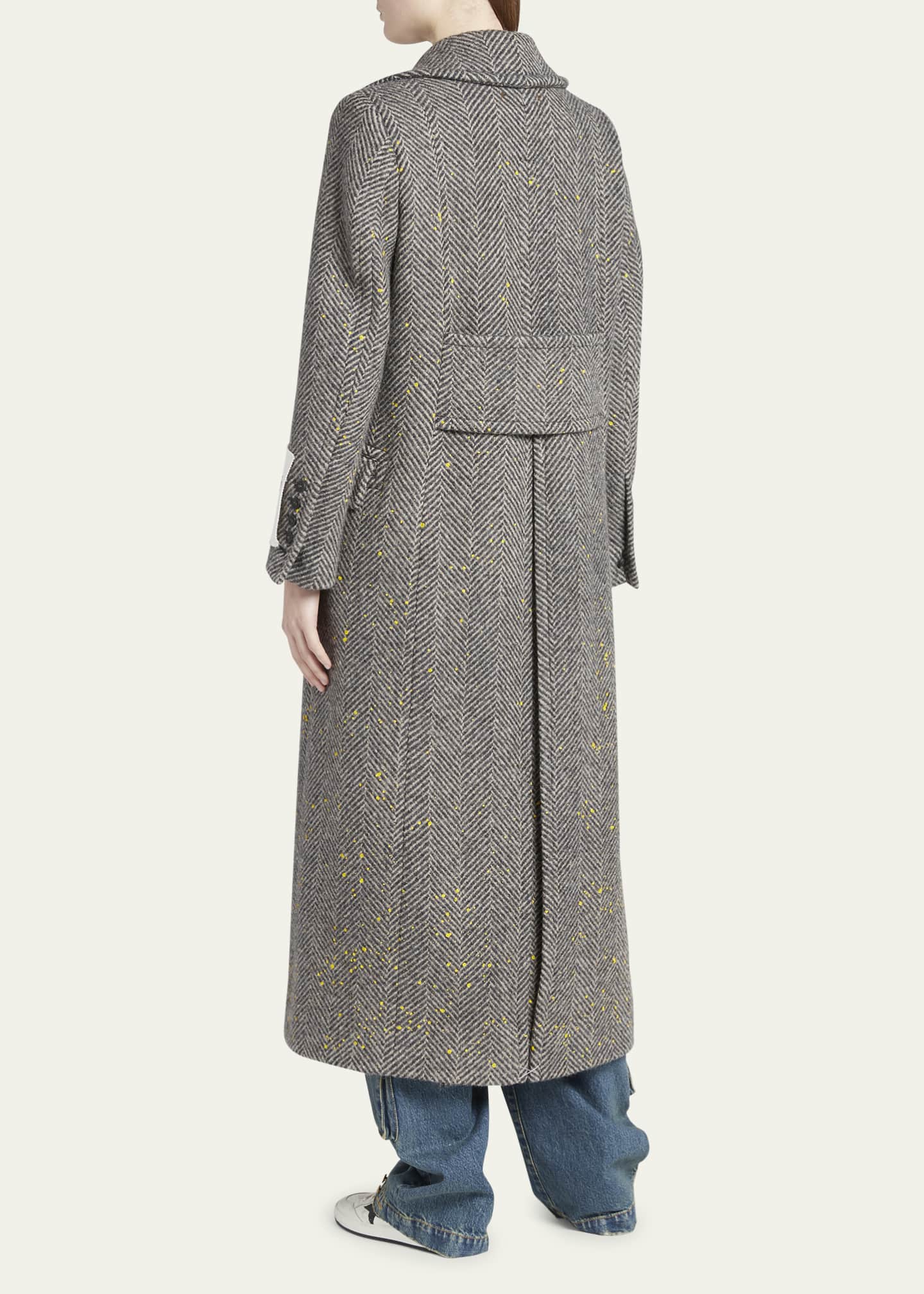 Golden Goose Double-Breasted Handpainted Chevron Wool Trench Coat ...