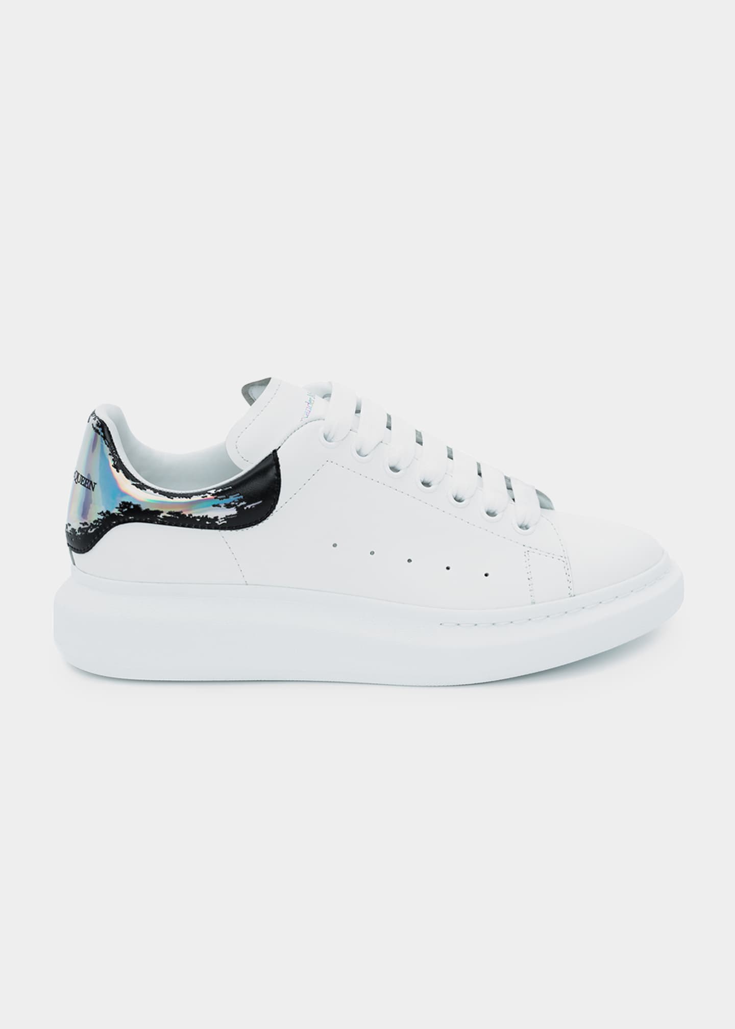 Alexander McQueen larry Oversize Leather Sneakers in White Blue Mens Trainers Alexander McQueen Trainers for Men 