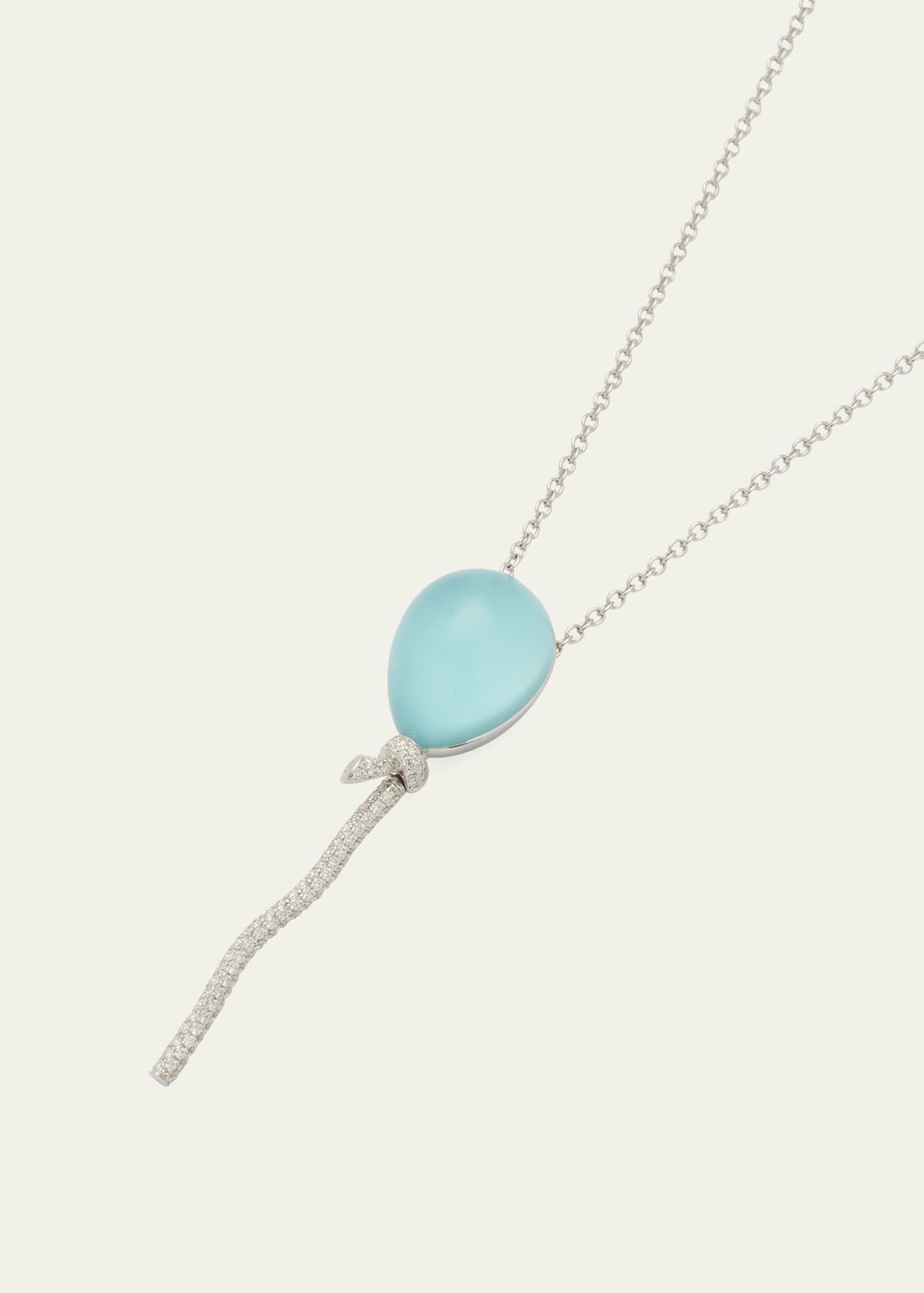 Vhernier Palloncini Mini Pendant Necklace in White Gold Diamonds, Rock Crystal and Turquoise Image 3 of 4