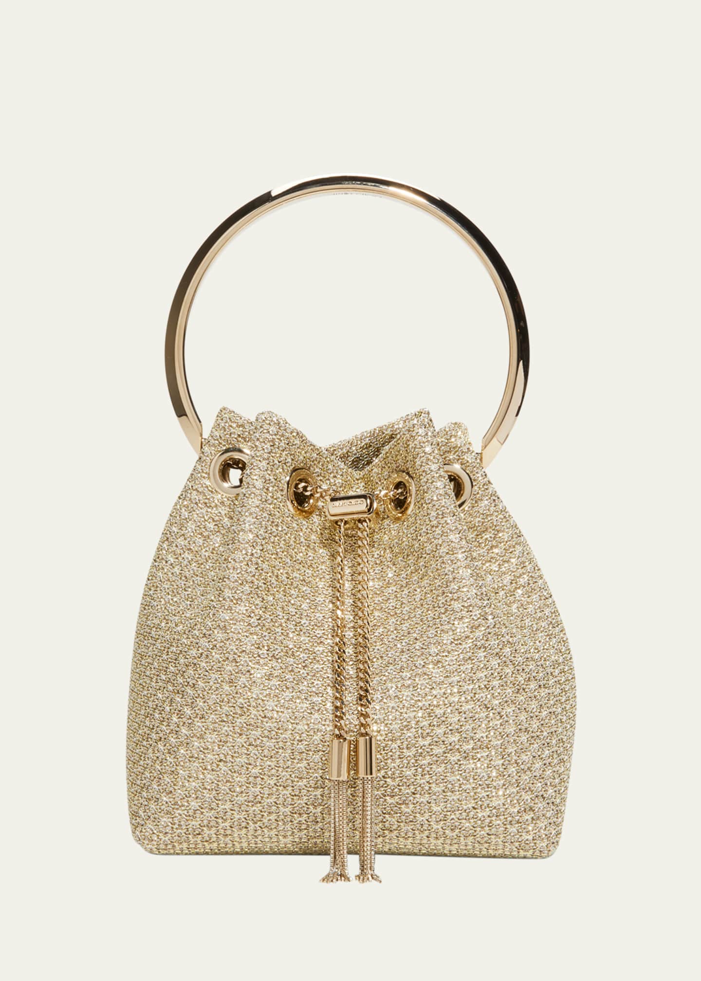 Jimmy Choo Bon Bon Metallic Top-Handle Bucket Bag - Bergdorf