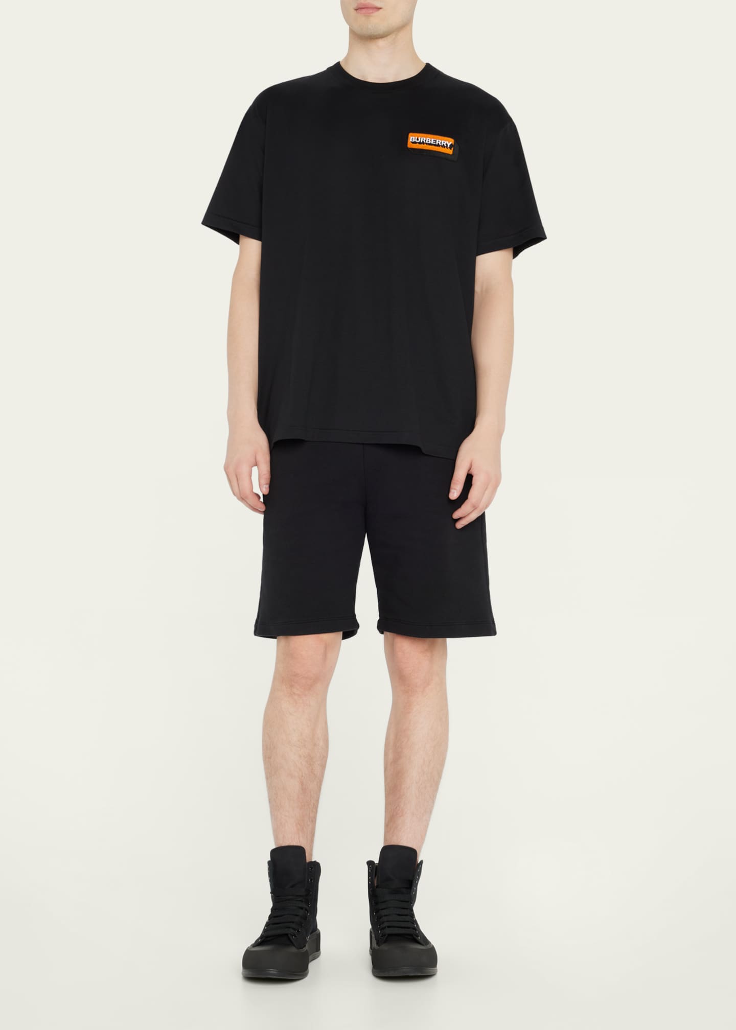 Burberry Men s Kay Crew T Shirt with Logo Patch Bergdorf Goodman