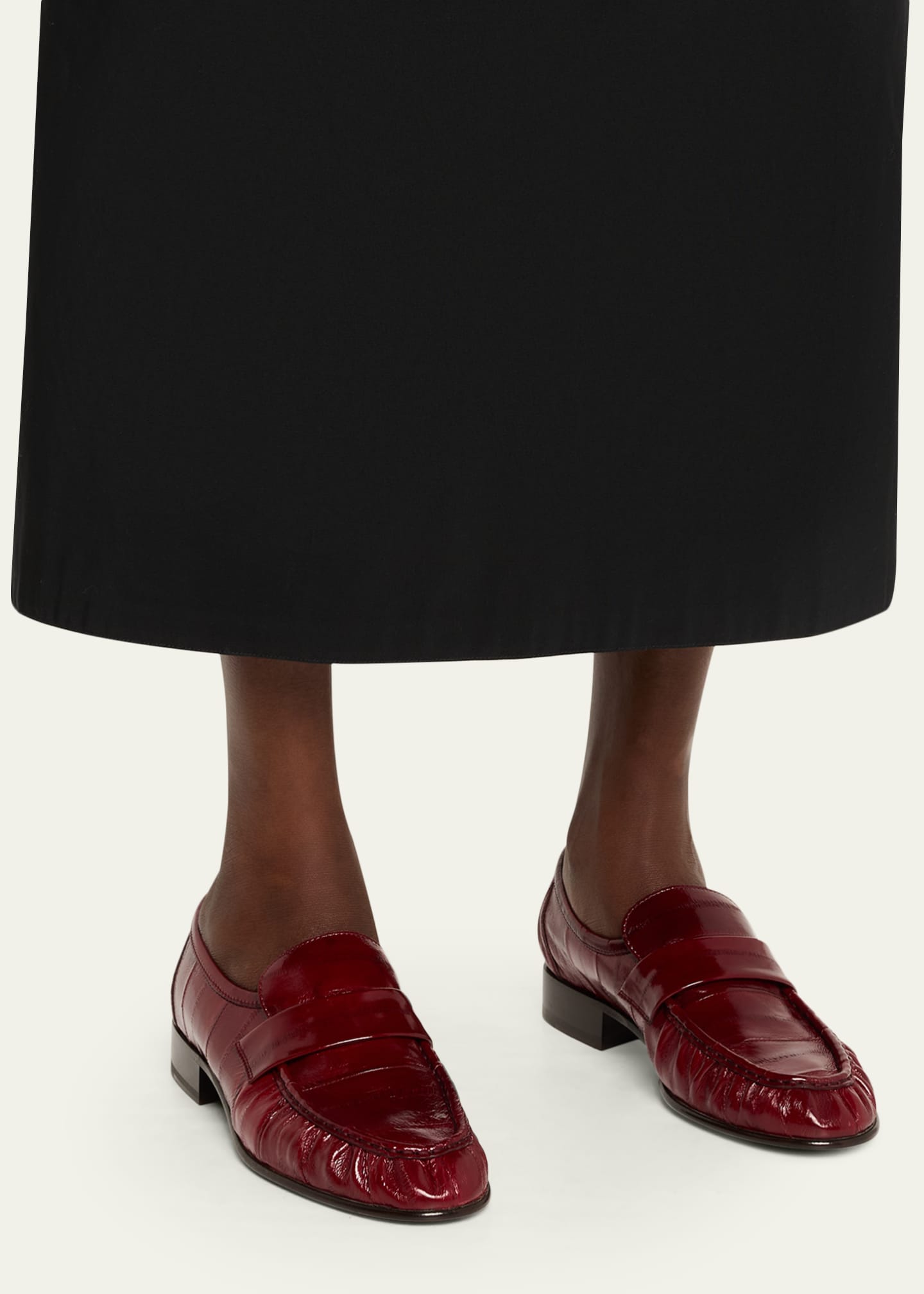 THE ROW Soft Leather Flat Loafers - Bergdorf Goodman