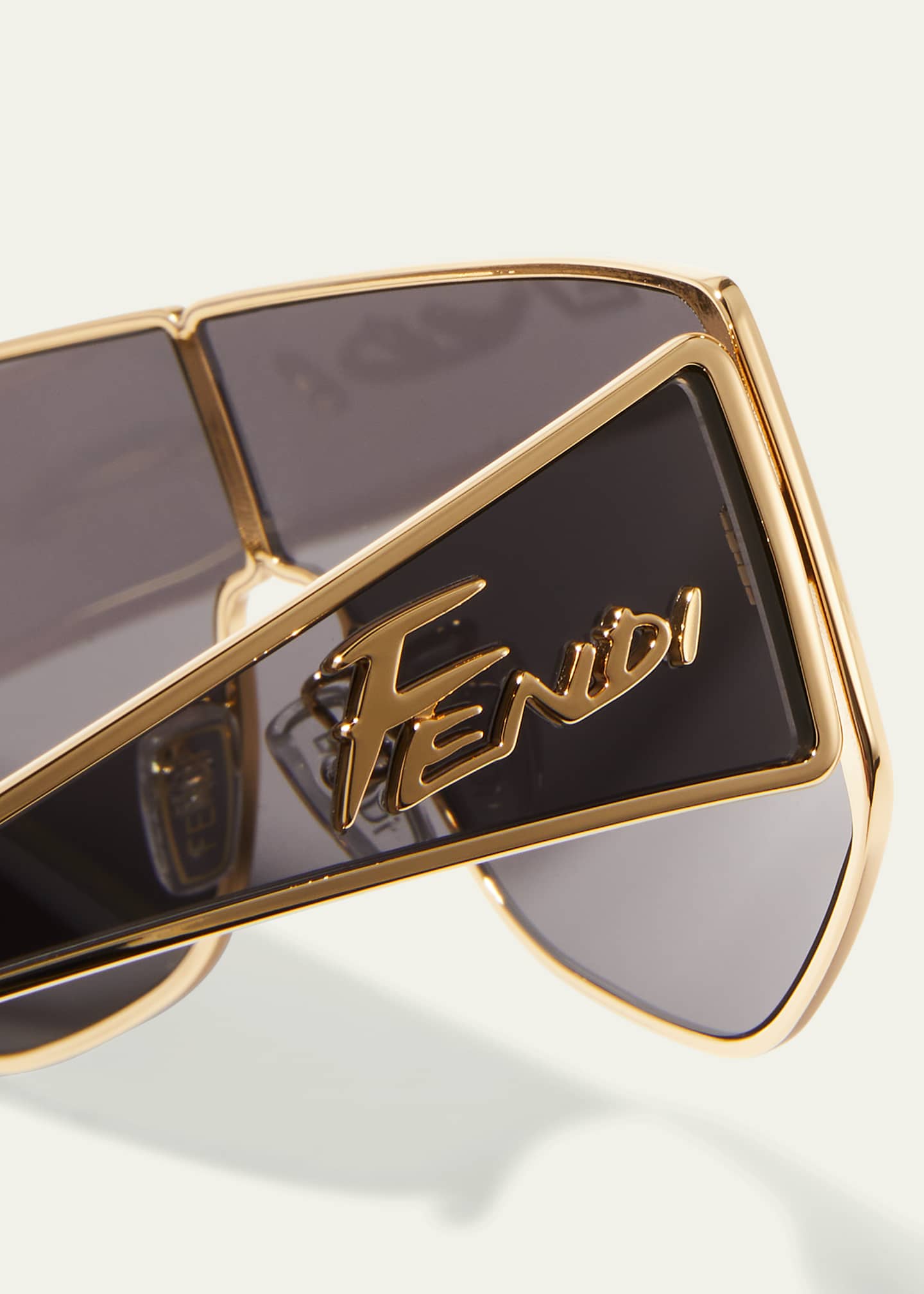 Fendi Men's Gold-Tone FF-Logo Rectangle Sunglasses - Bergdorf Goodman