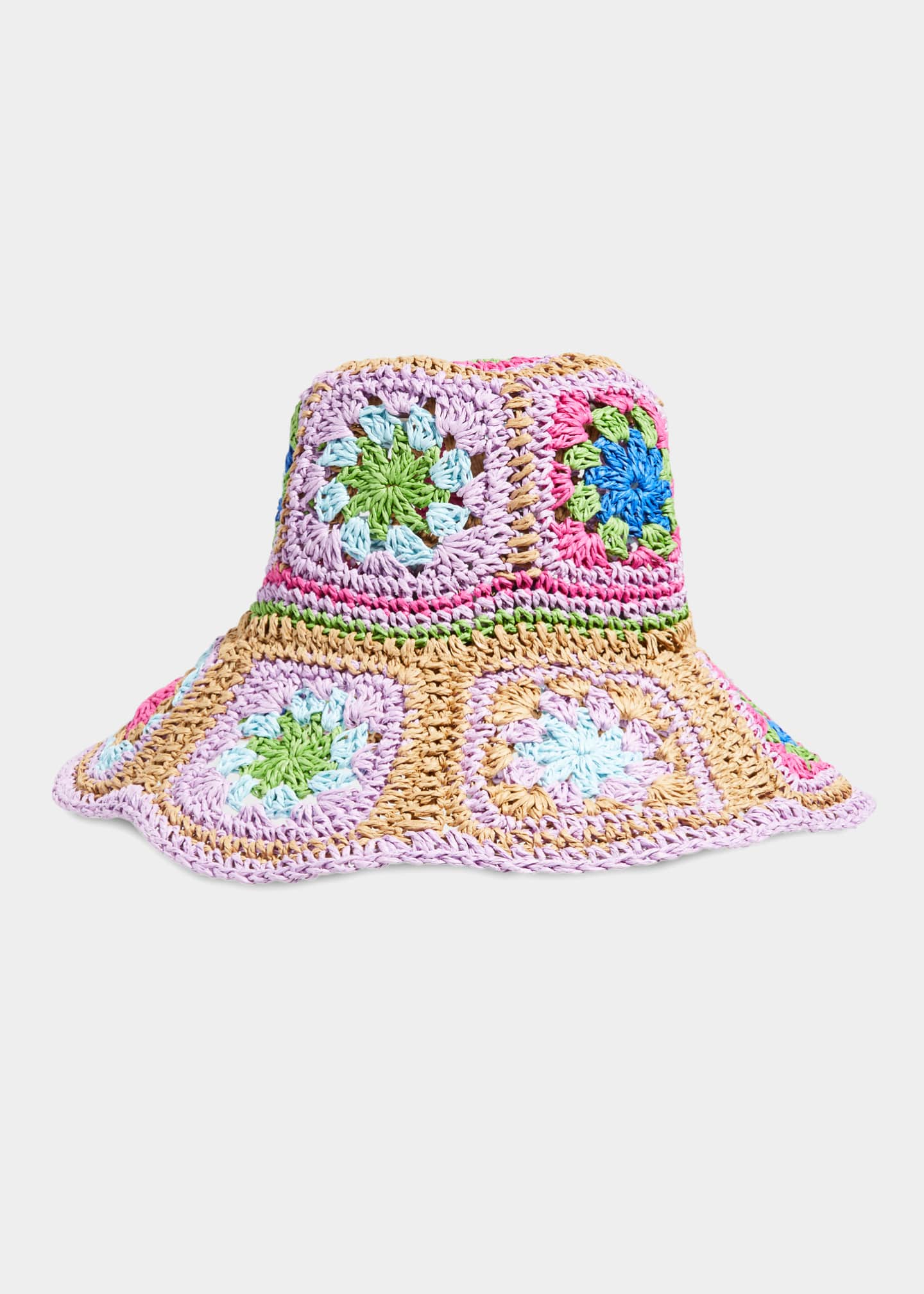 Lele Sadoughi Crochet Straw Bucket Hat - Bergdorf Goodman