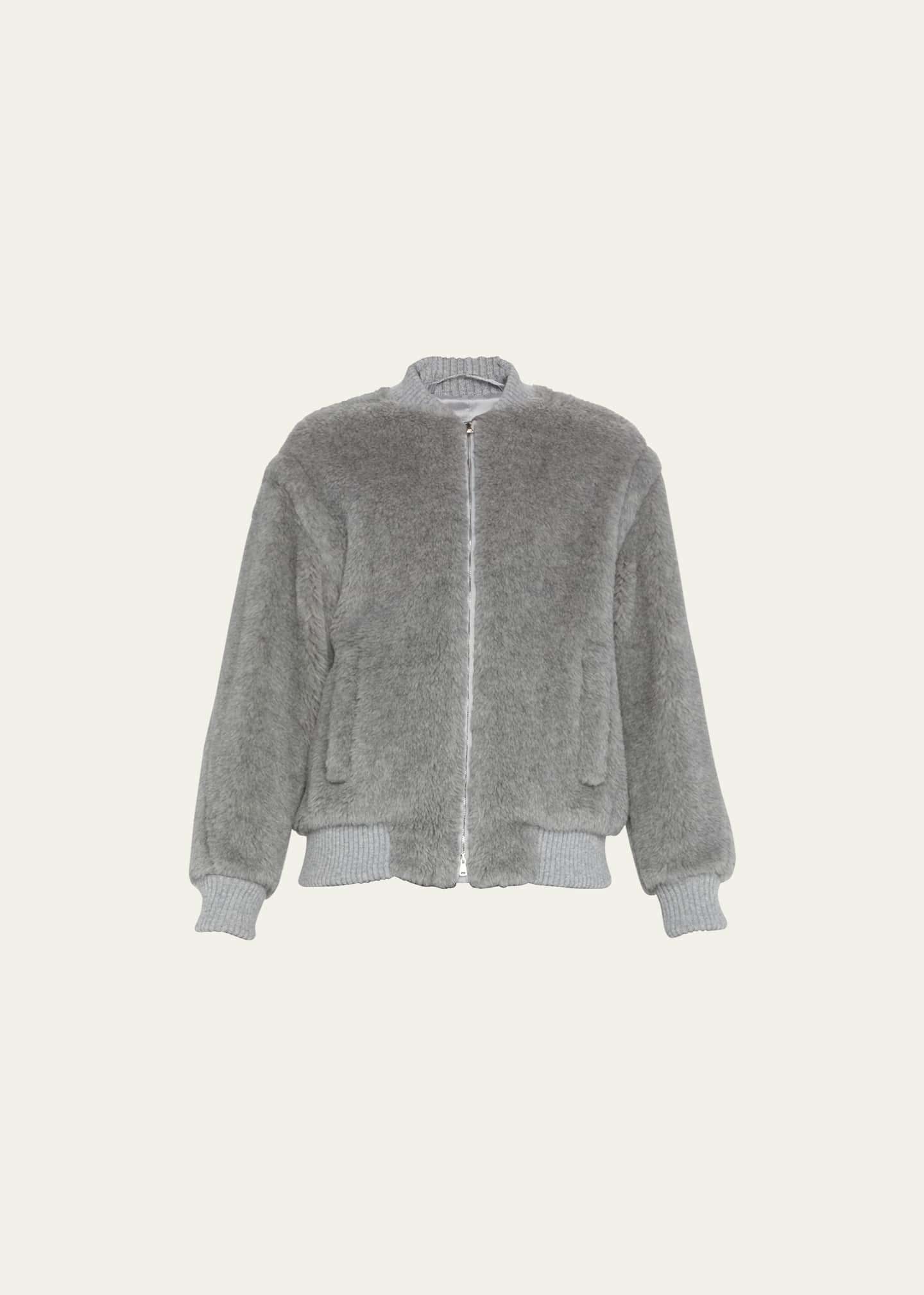 Grey teddy bomber jacket cheap