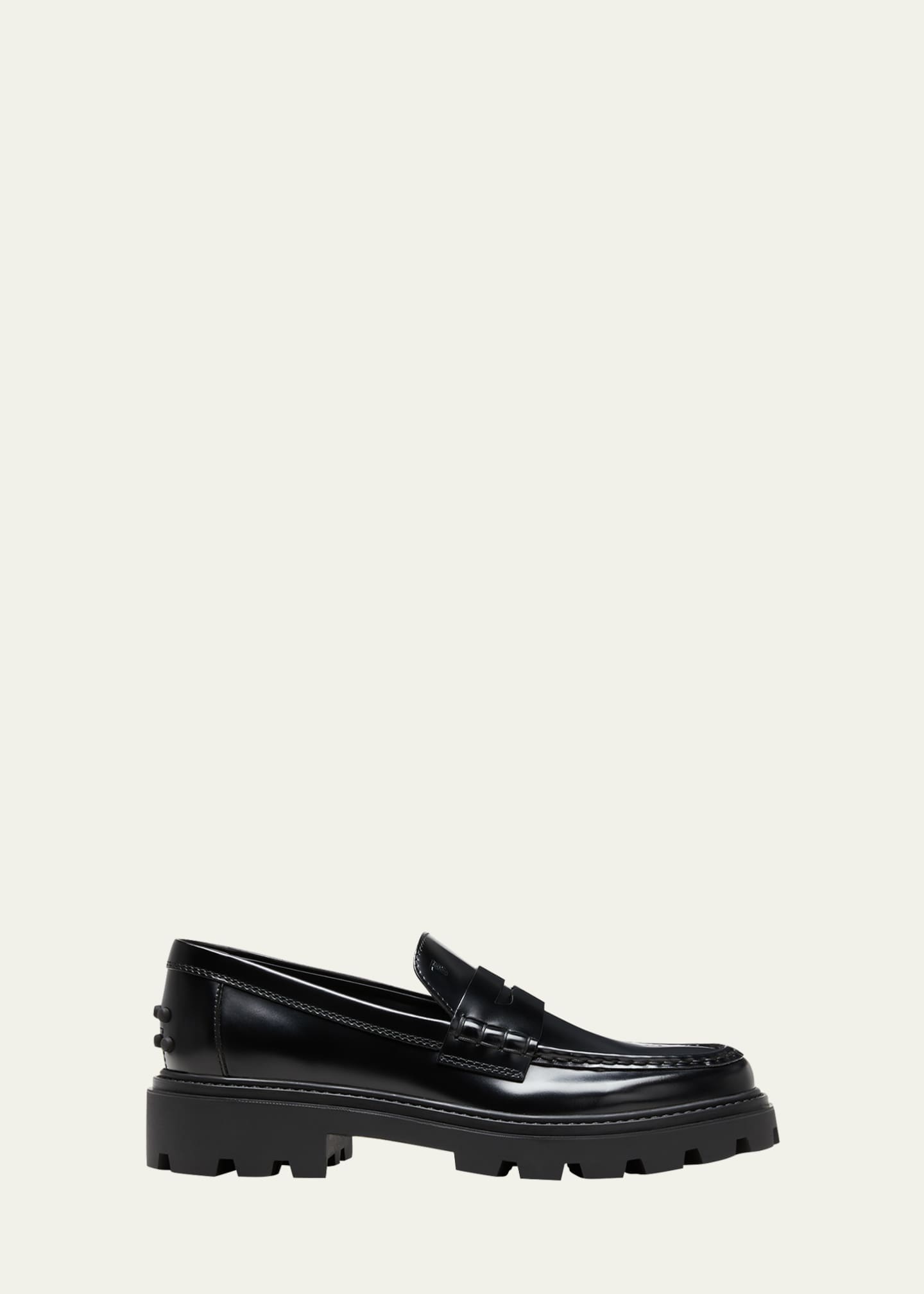 Tod s Calfskin Lug Sole Penny Loafers Bergdorf Goodman