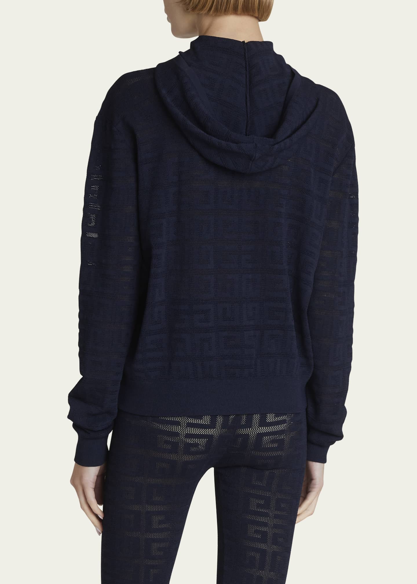 Givenchy Navy 4G-Print Drawstring Hoodie
