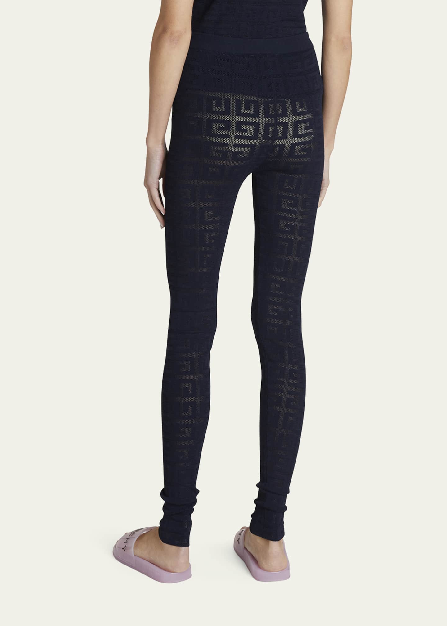 Brown Embroidered Leggings by Givenchy on Sale
