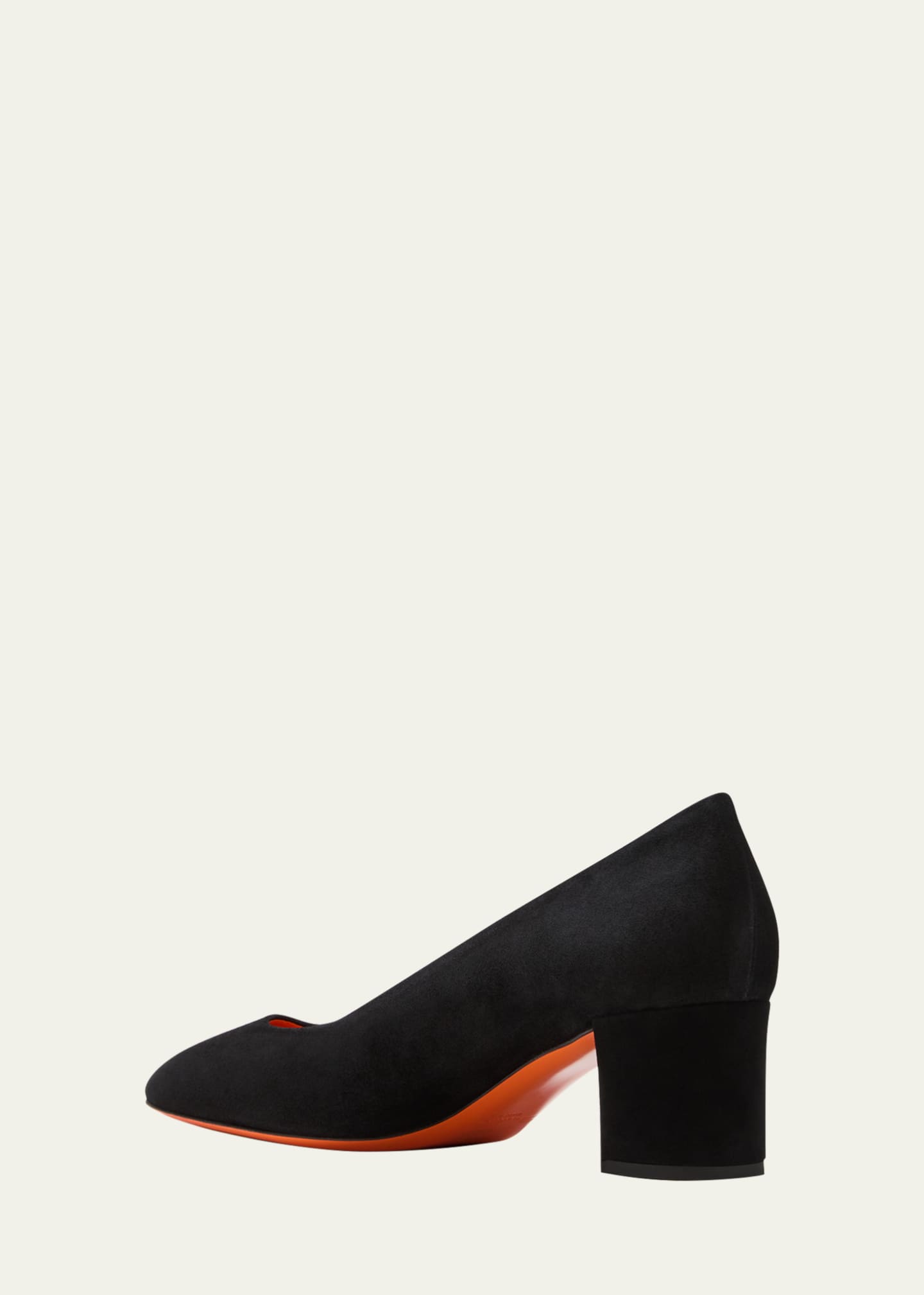 Santoni Flight Suede Block-Heel Pumps