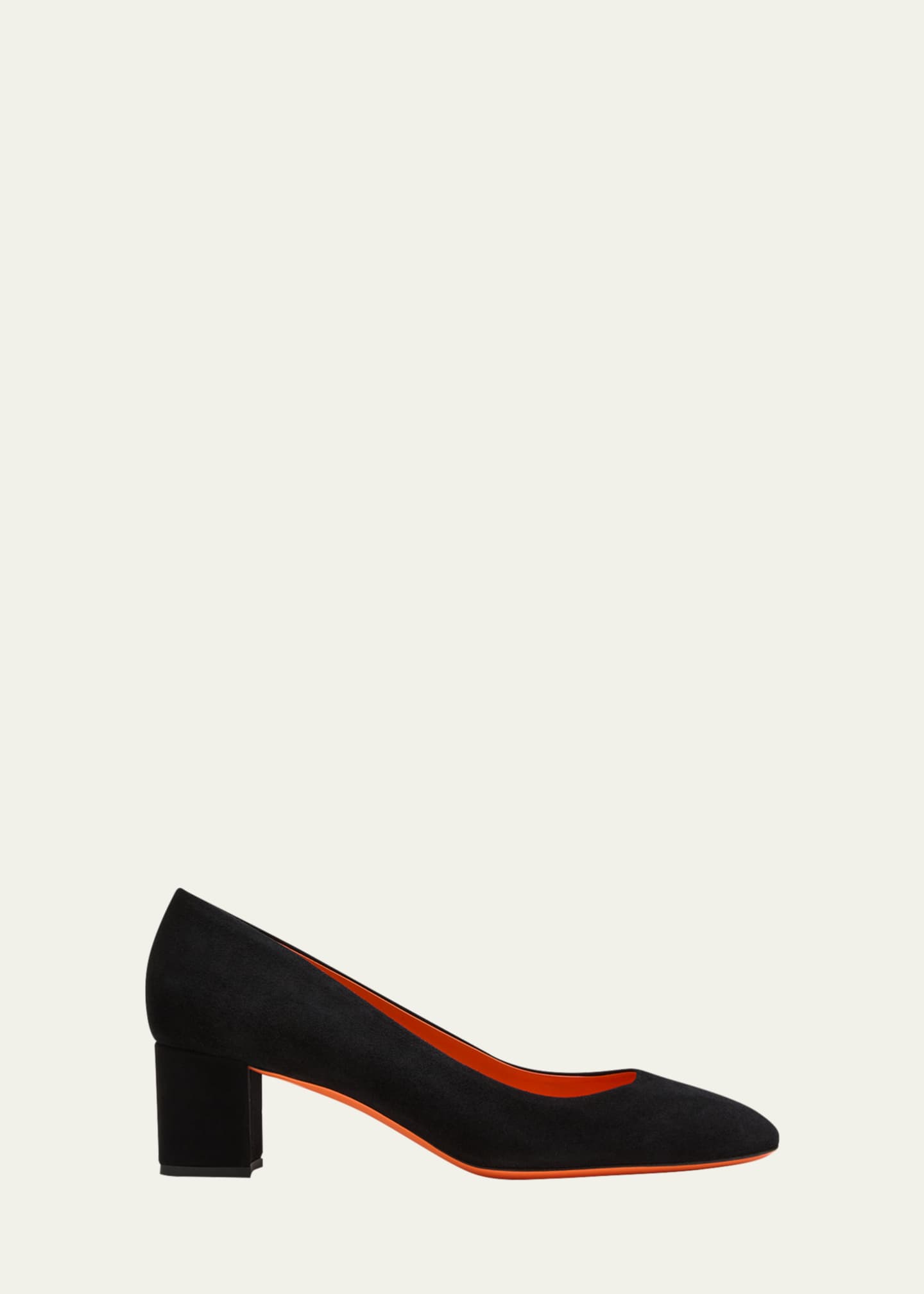 Black suede block heel court outlet shoes