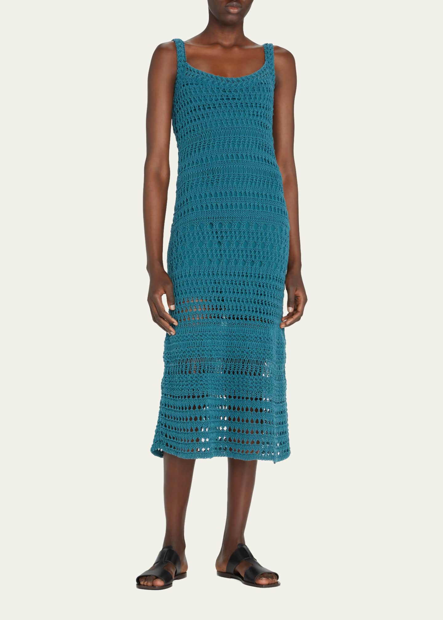 Vince Cotton Lace Crochet Midi Dress Bergdorf Goodman