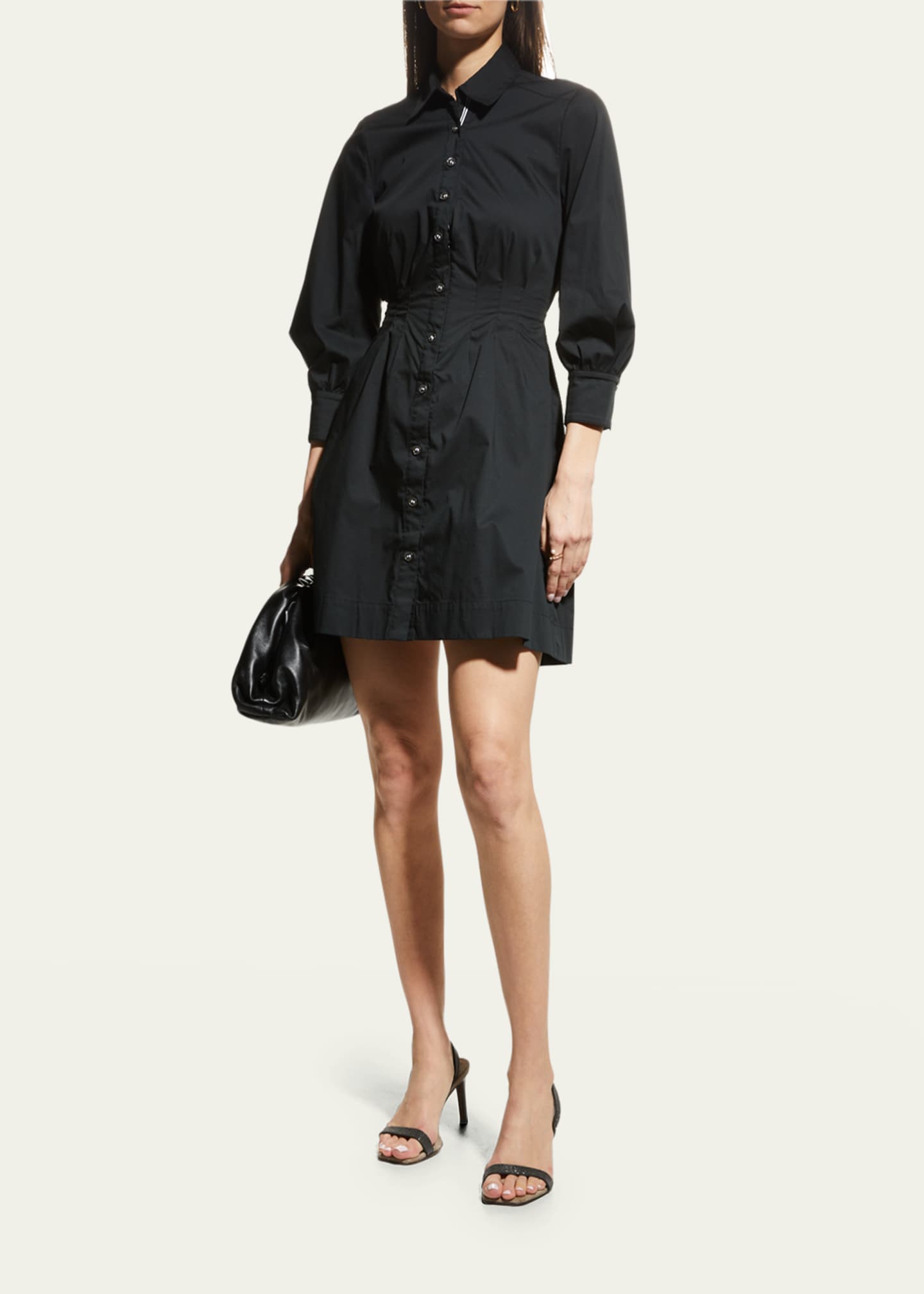 Veronica Beard Polina Button-Front Pleated Shirt Dress - Bergdorf Goodman