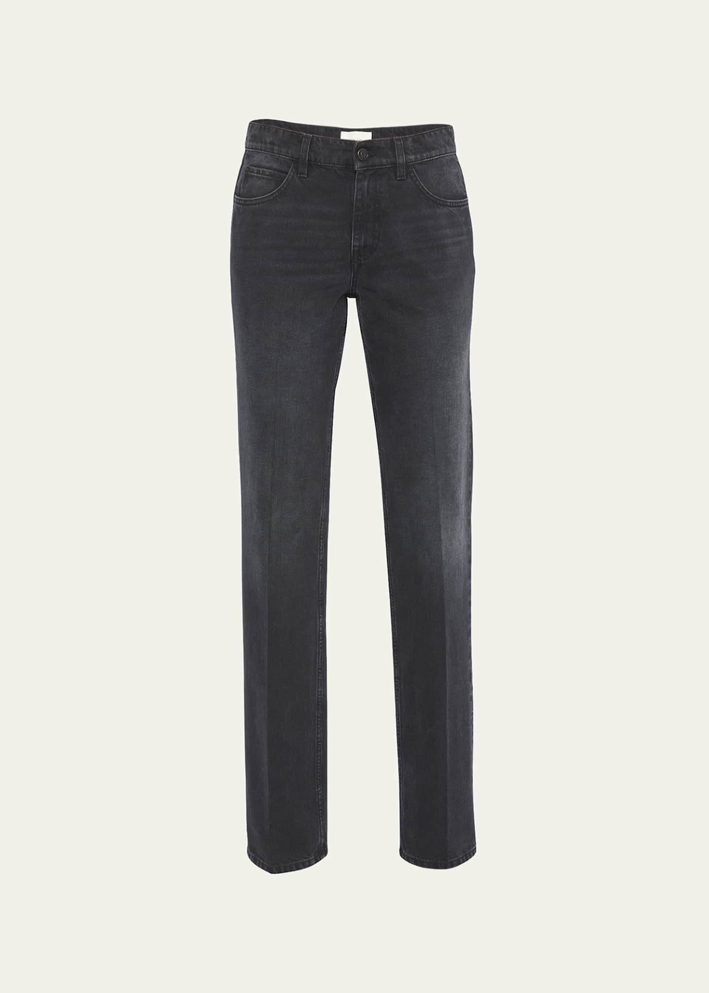 THE ROW Carlyl StraightLeg Jeans, Black Bergdorf Goodman