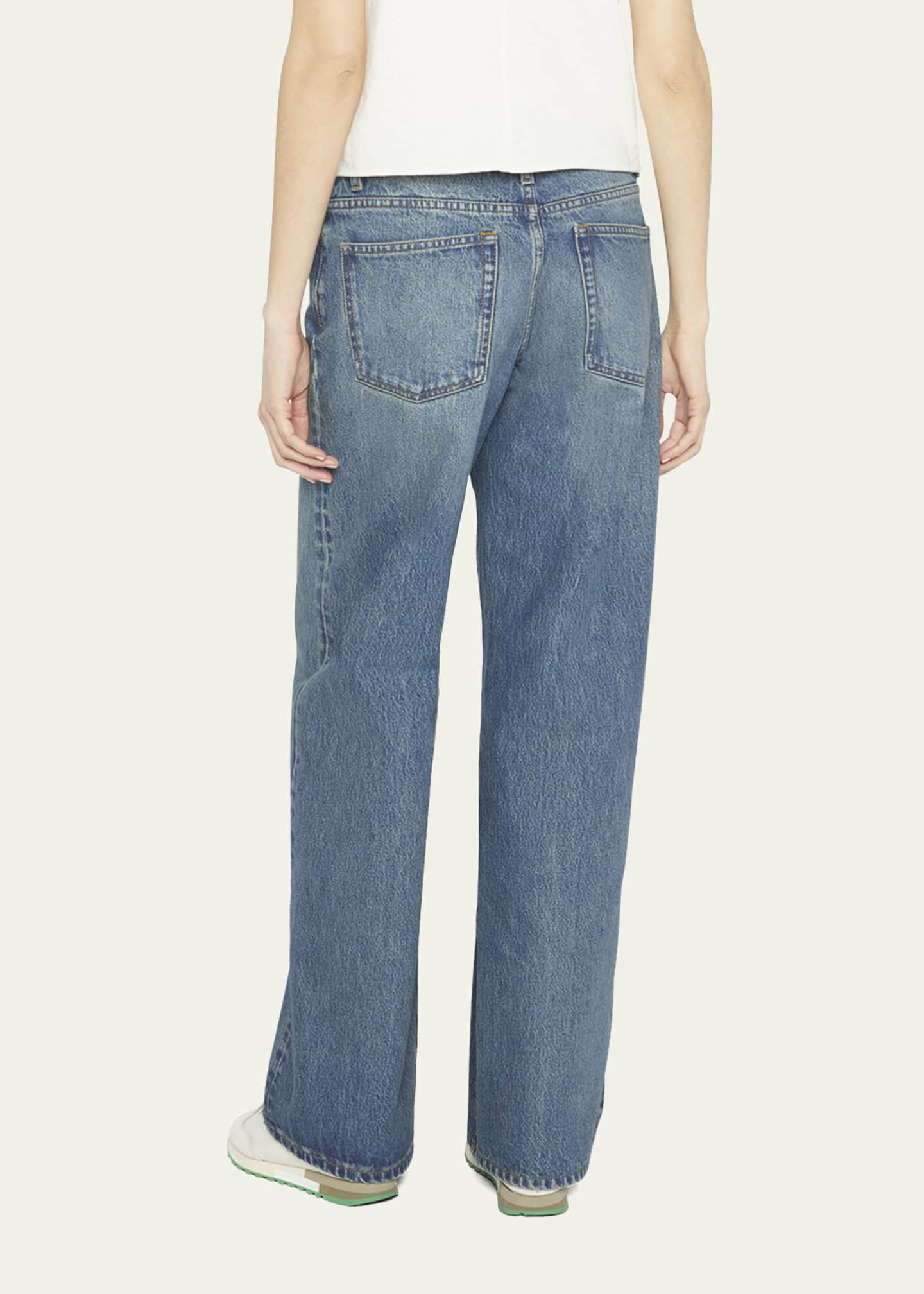 ALAIA Exaggerated Rounded Wide-Leg Denim Jeans - Bergdorf Goodman