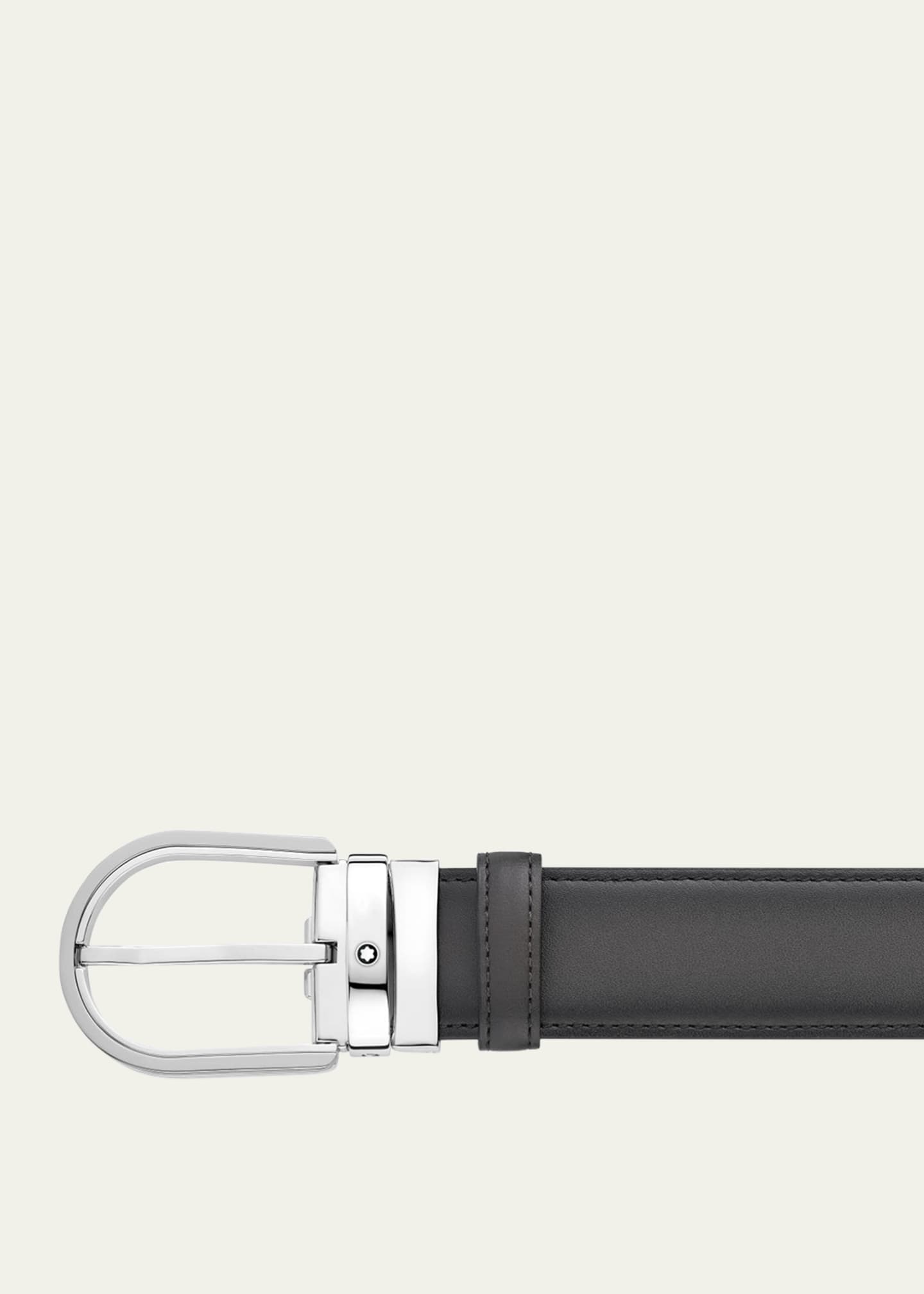 Montblanc Men's Horseshoe Buckle Leather Belt Image 2 of 2