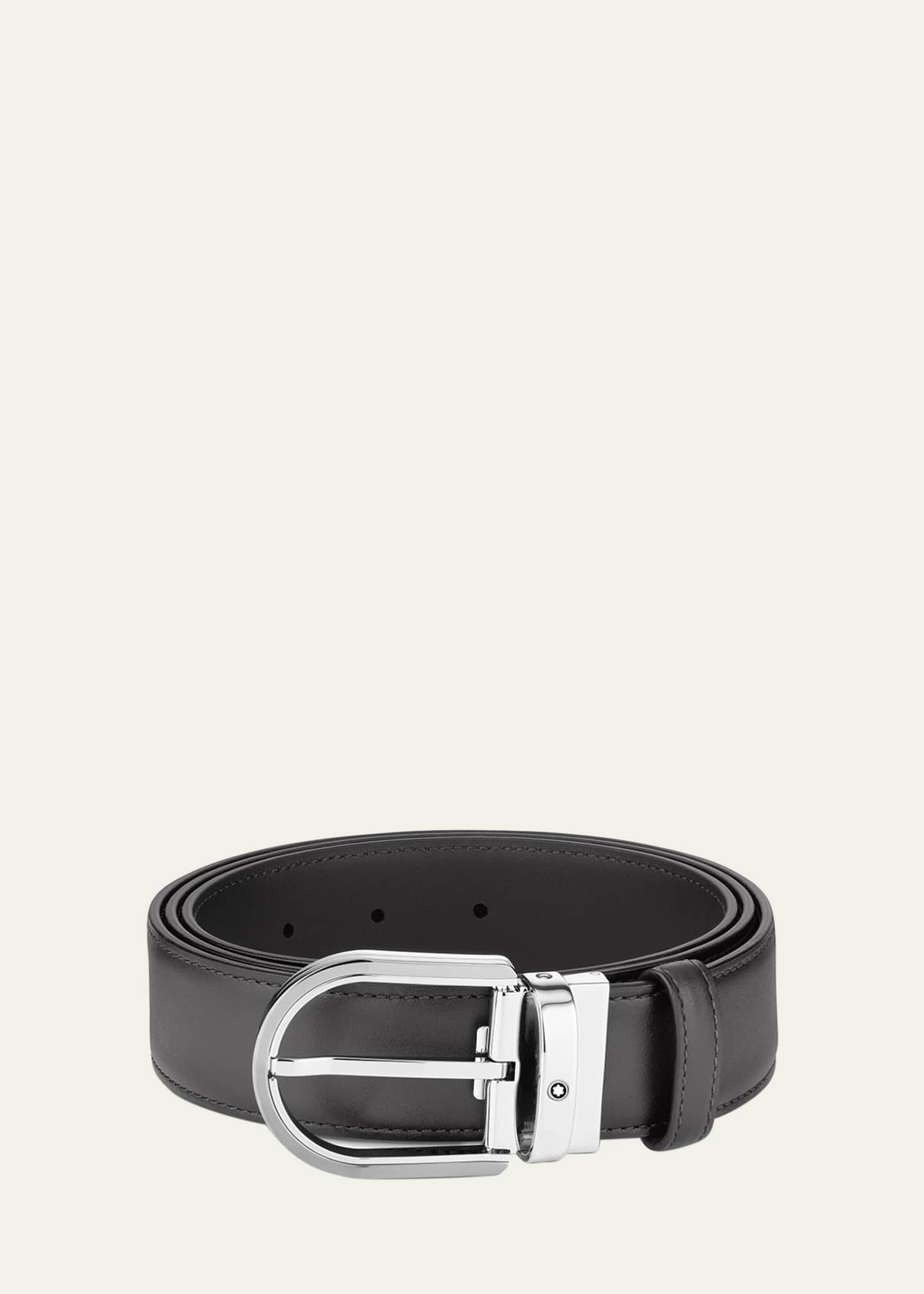 Montblanc Men's Horseshoe Buckle Leather Belt Image 1 of 2