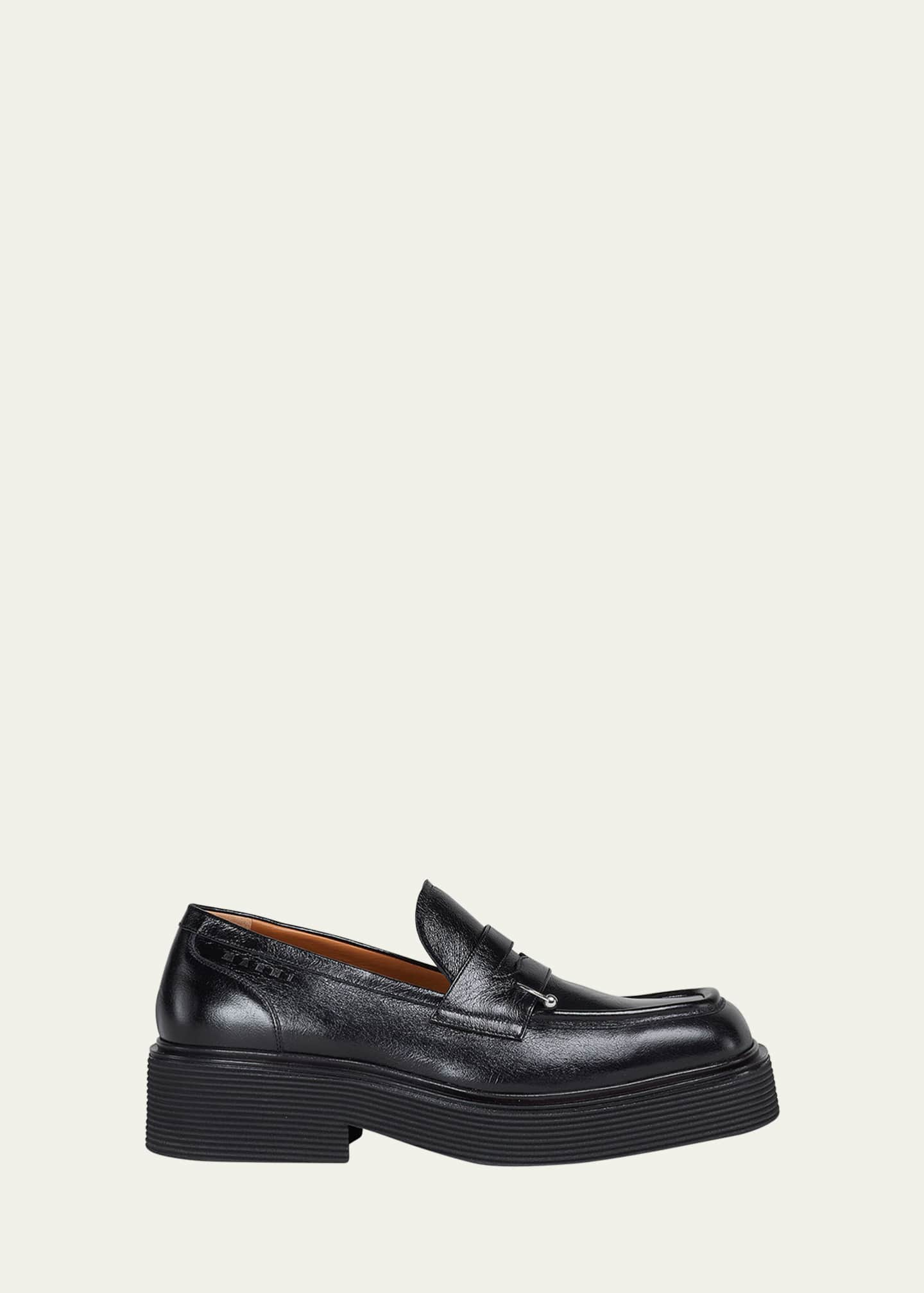 Marni Leather Piercing Penny Loafers Bergdorf Goodman 4454