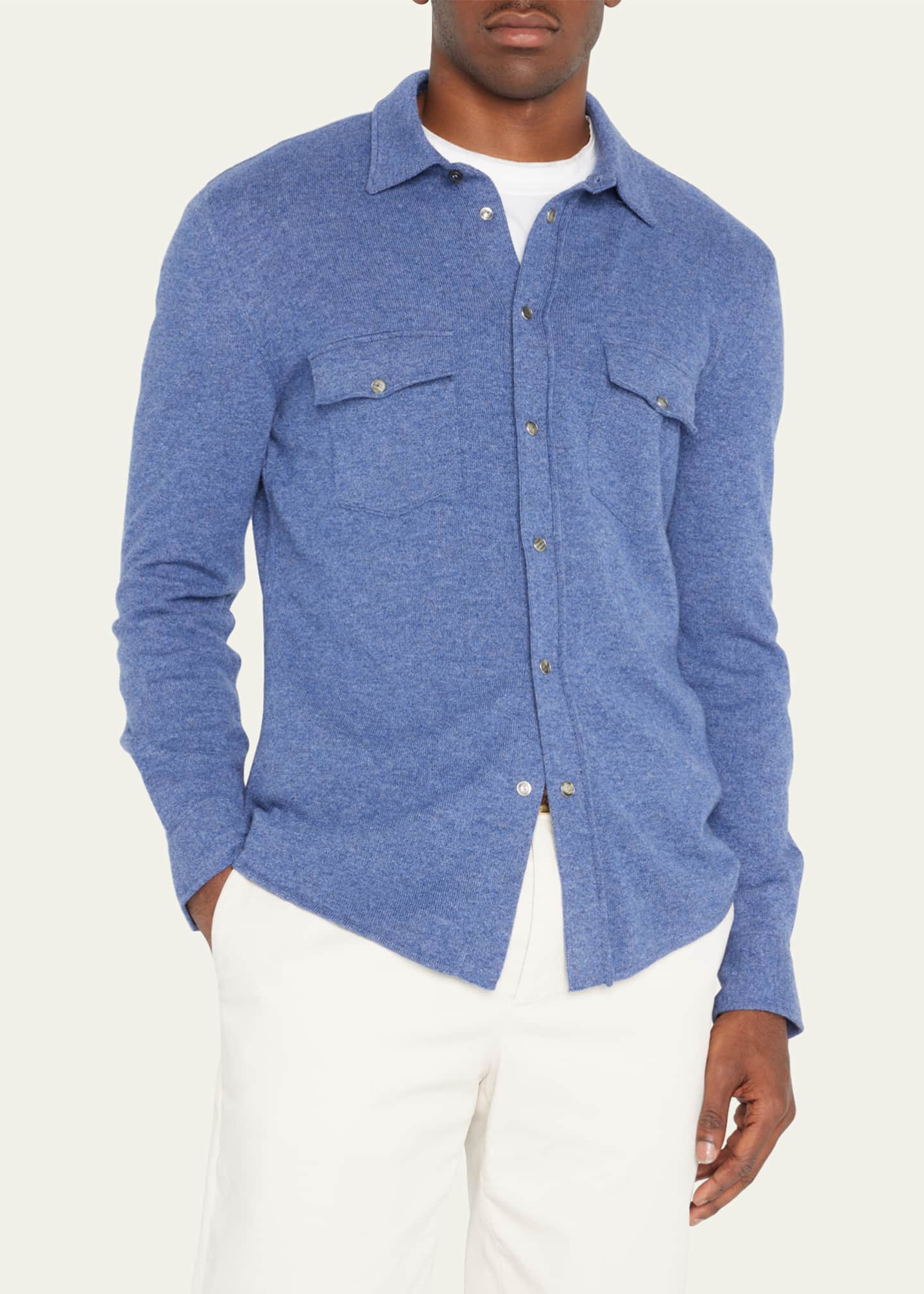 Brunello Cucinelli Men's CashmereSilk Western Overshirt Bergdorf Goodman