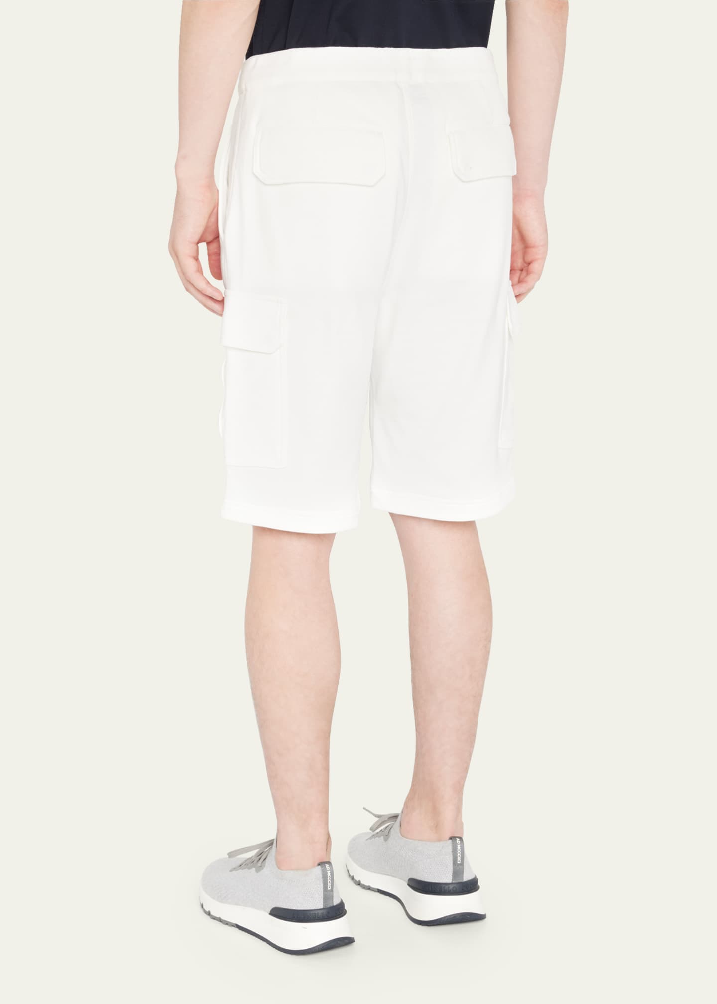 Brunello Cucinelli Men's 100 Cotton Cargo Sweat Shorts Image 3 of 5