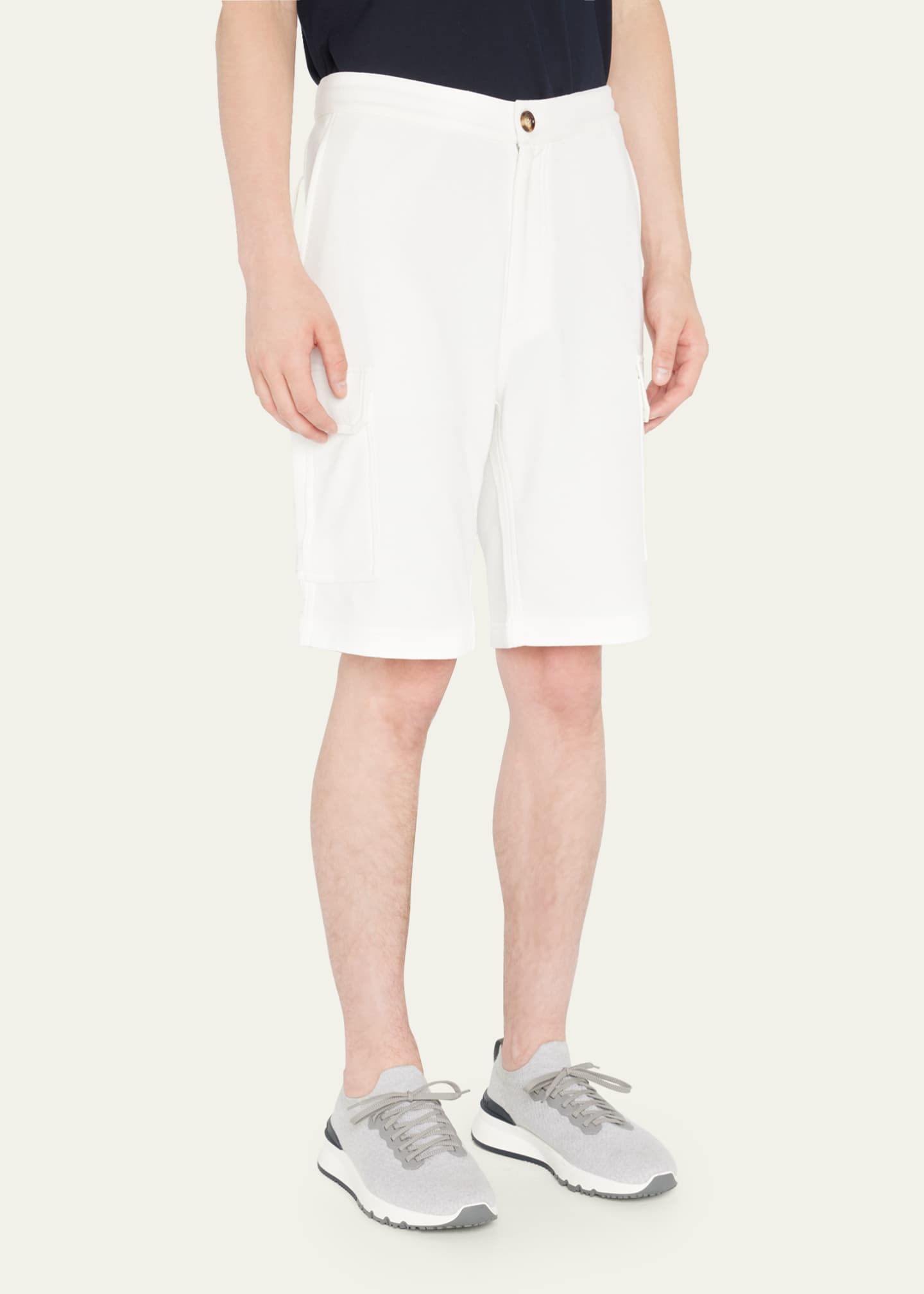 Brunello Cucinelli Men's 100 Cotton Cargo Sweat Shorts Image 4 of 5