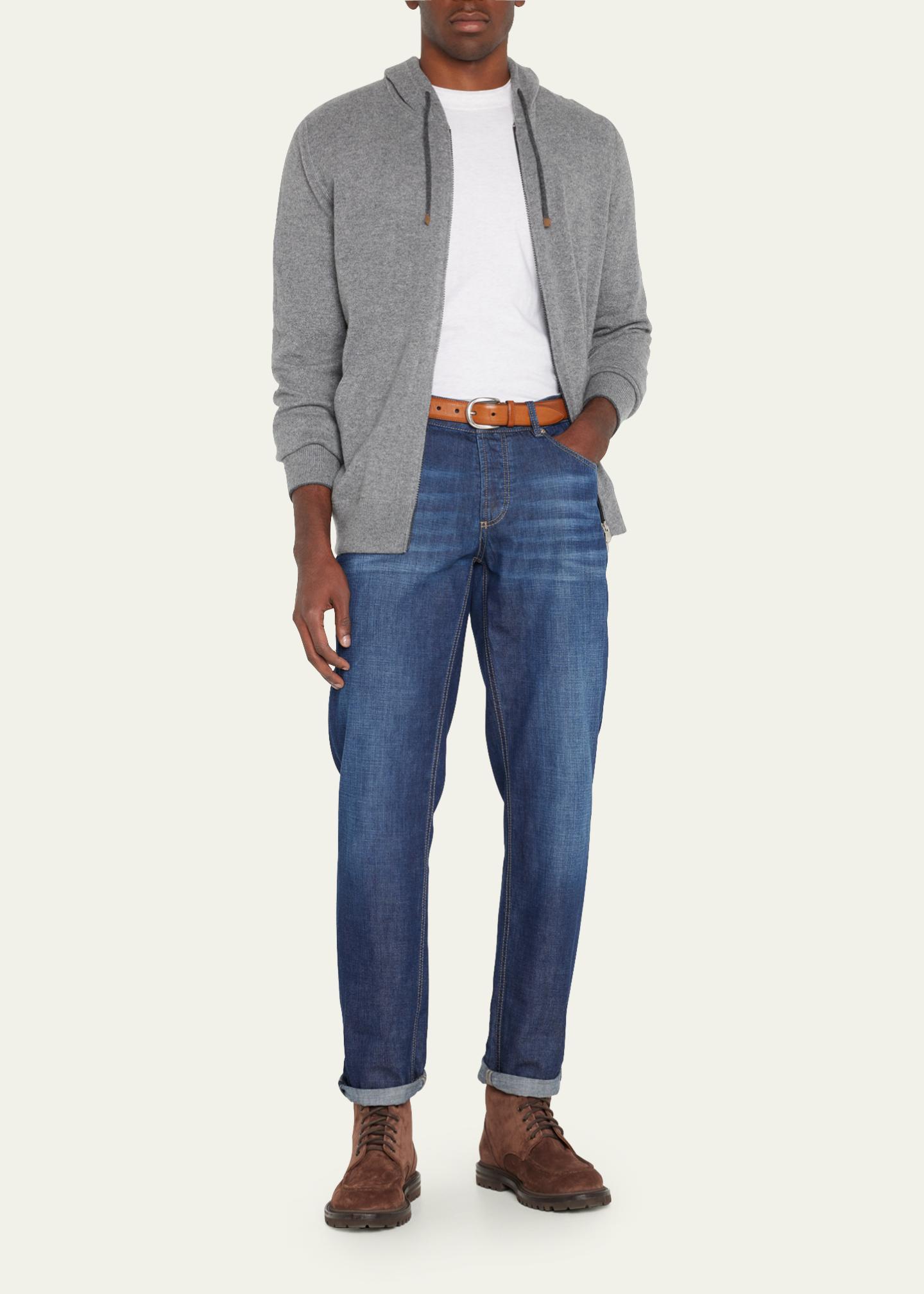 Brunello Cucinelli Men's Cashmere Full-Zip Hoodie - Bergdorf Goodman