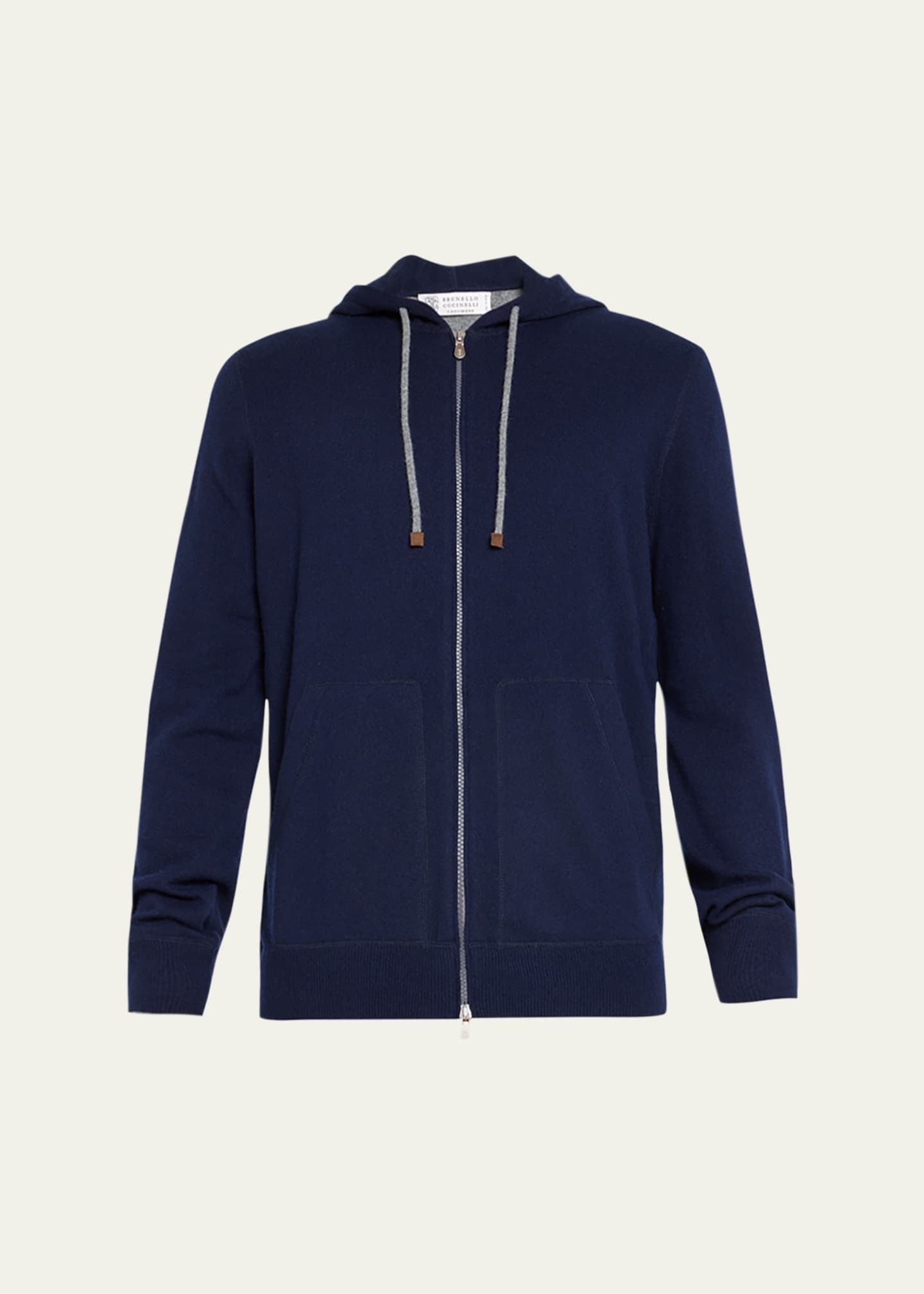 Brunello Cucinelli Men's Cashmere Full-Zip Hoodie Image 1 of 5