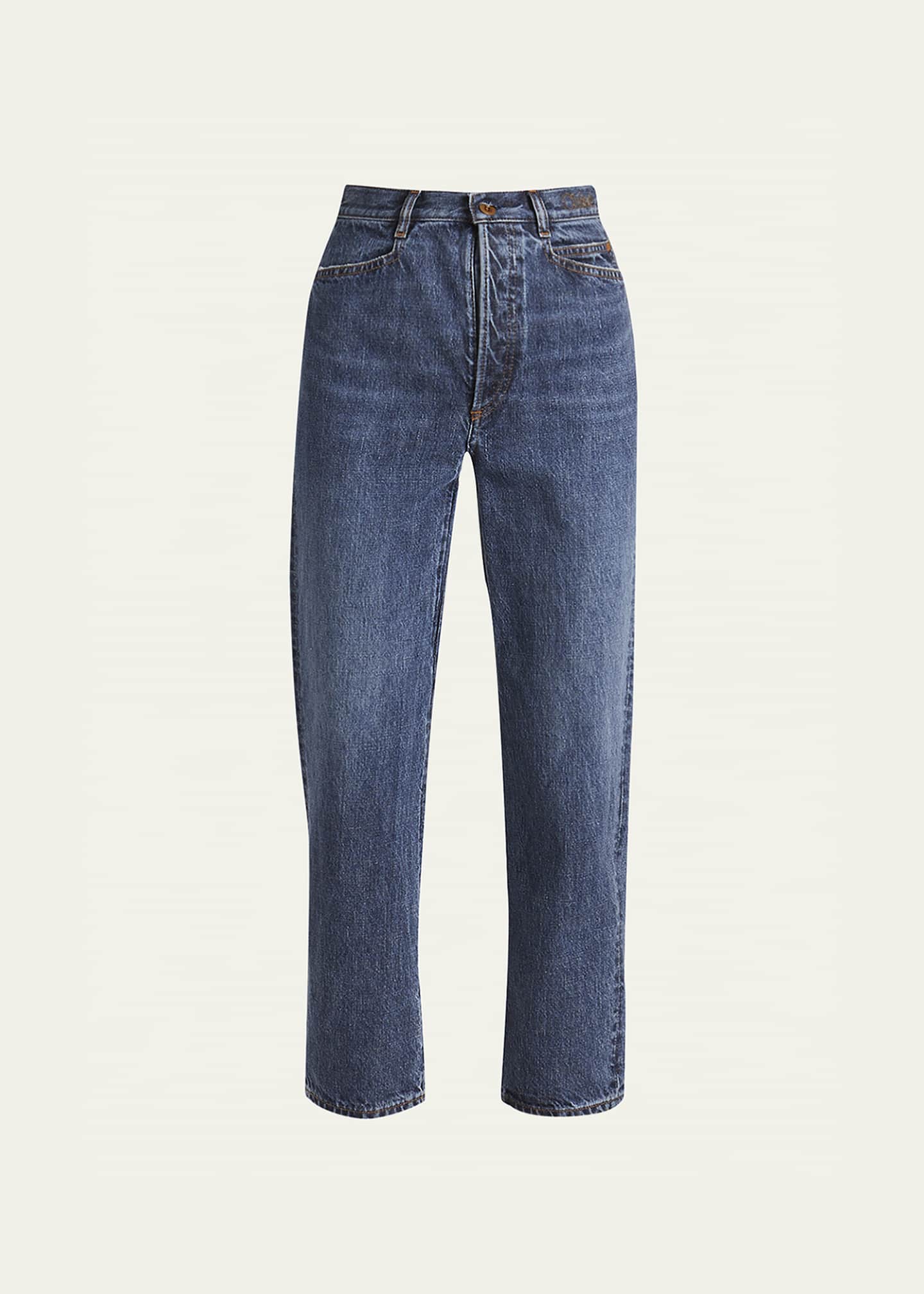 Chloe Denim Crop StraightLeg Pants Bergdorf Goodman