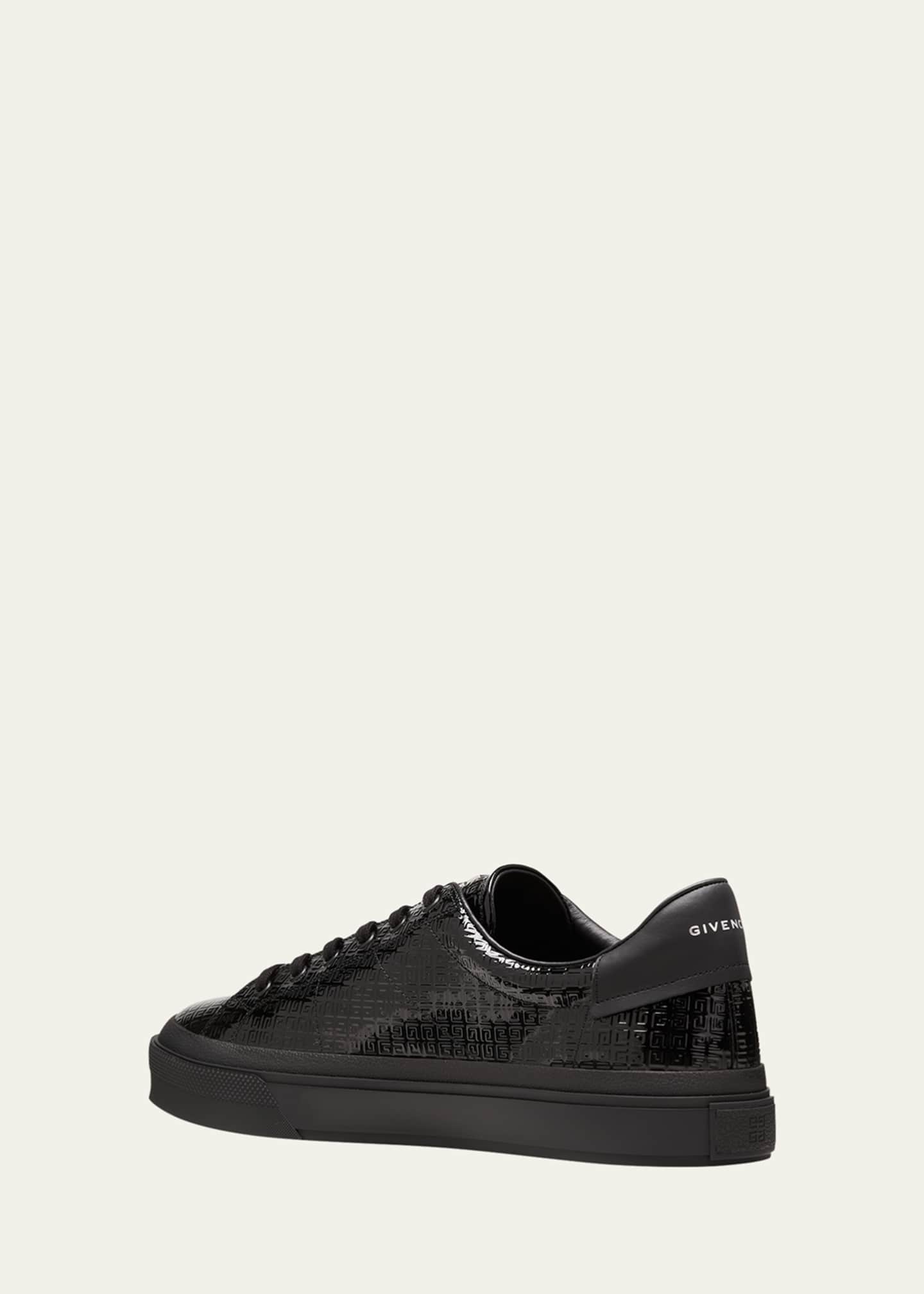 Givenchy Men's 4G-Embossed Patent Leather Low-Top Sneakers