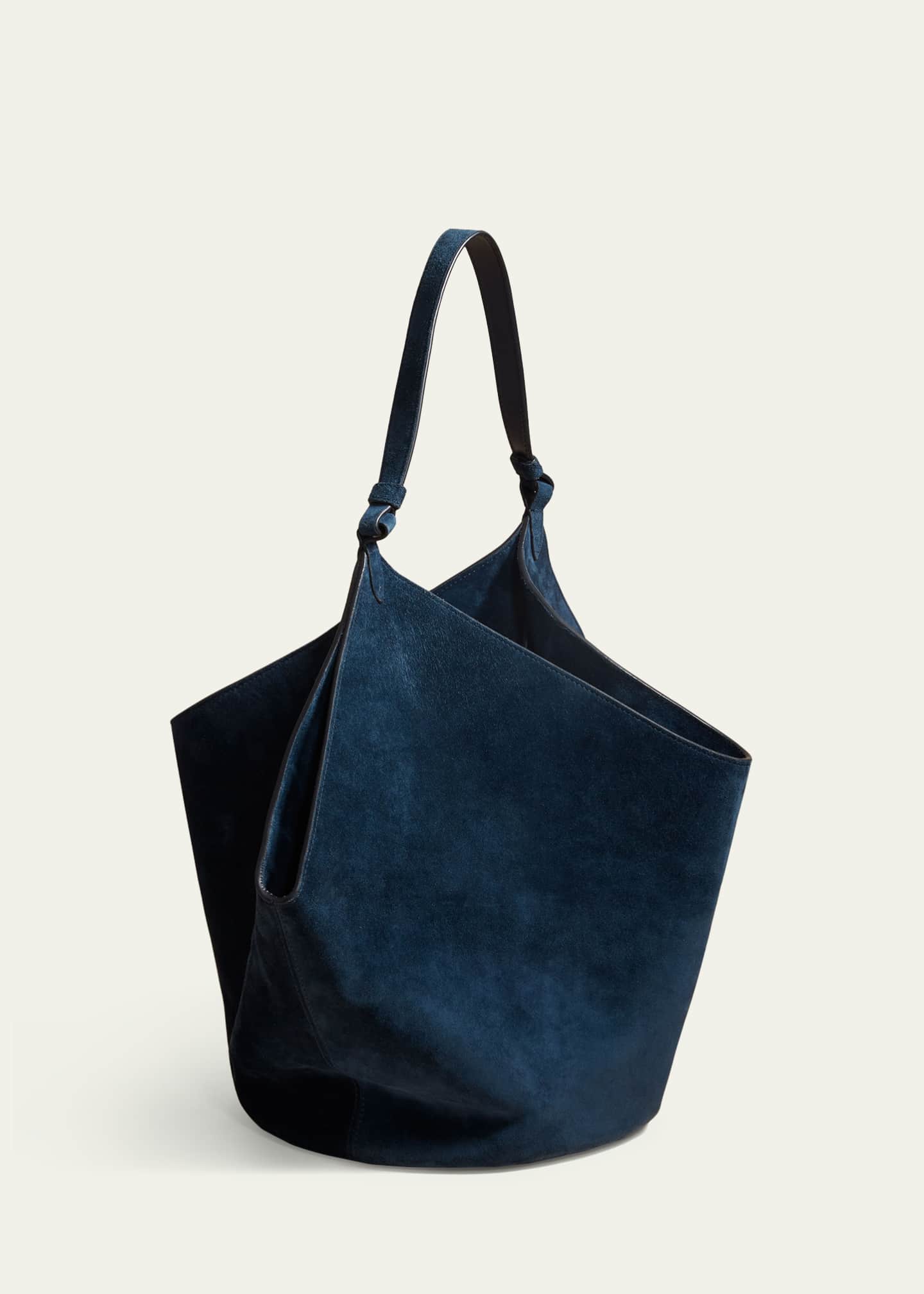 Khaite Lotus Medium Suede Shoulder Bag - Bergdorf Goodman