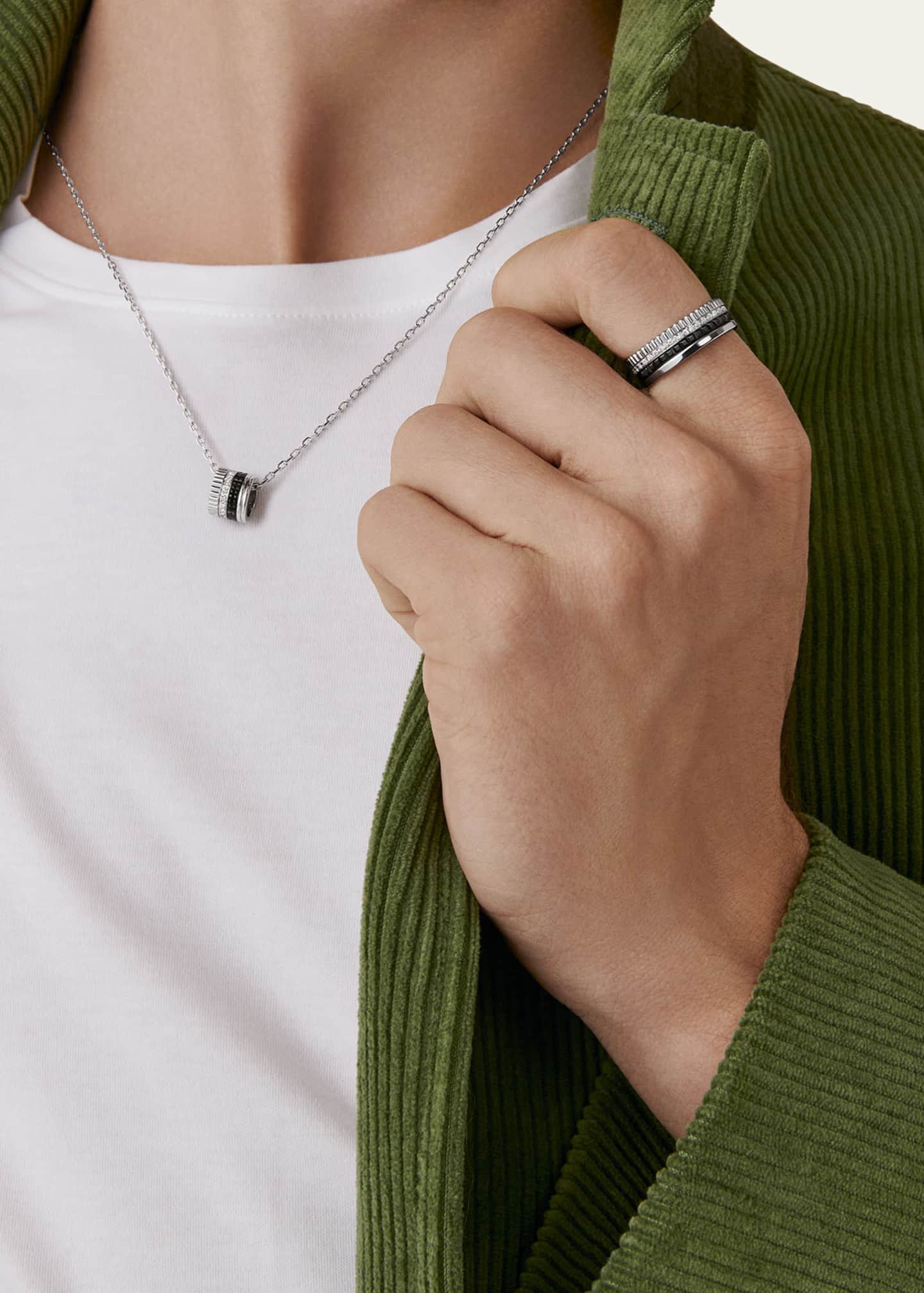 Boucheron 18K White Gold Quatre Black Edition Pendant Necklace with Diamonds and Black PVD, Large Model Image 2 of 3