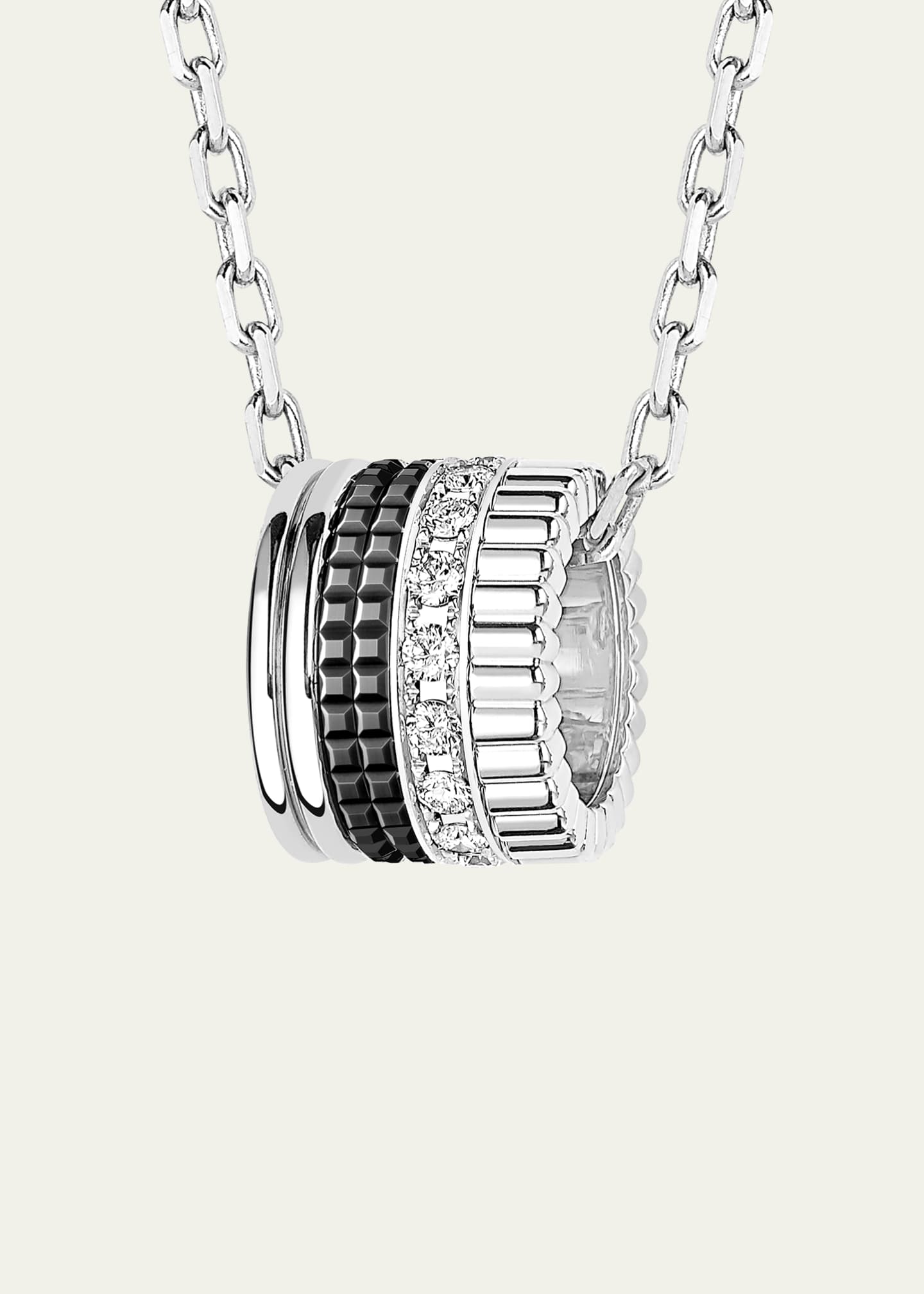 Boucheron 18K White Gold Quatre Black Edition Pendant Necklace with Diamonds and Black PVD, Large Model Image 3 of 3
