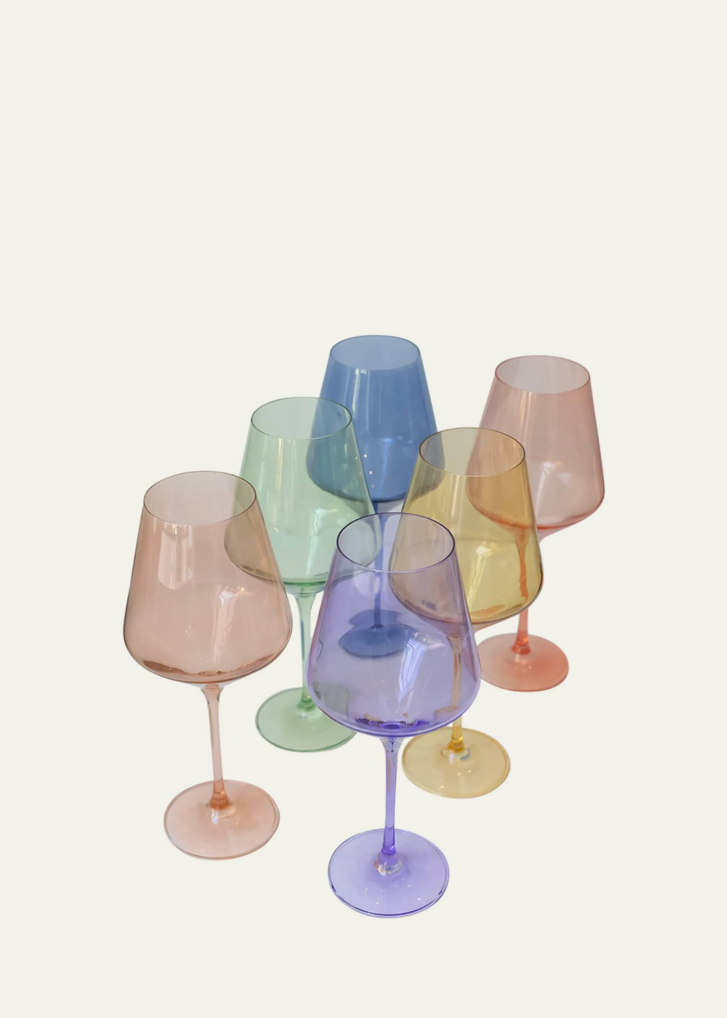 Estelle Colored Glass PastelMixed Wine Glasses, Set of 6 Bergdorf
