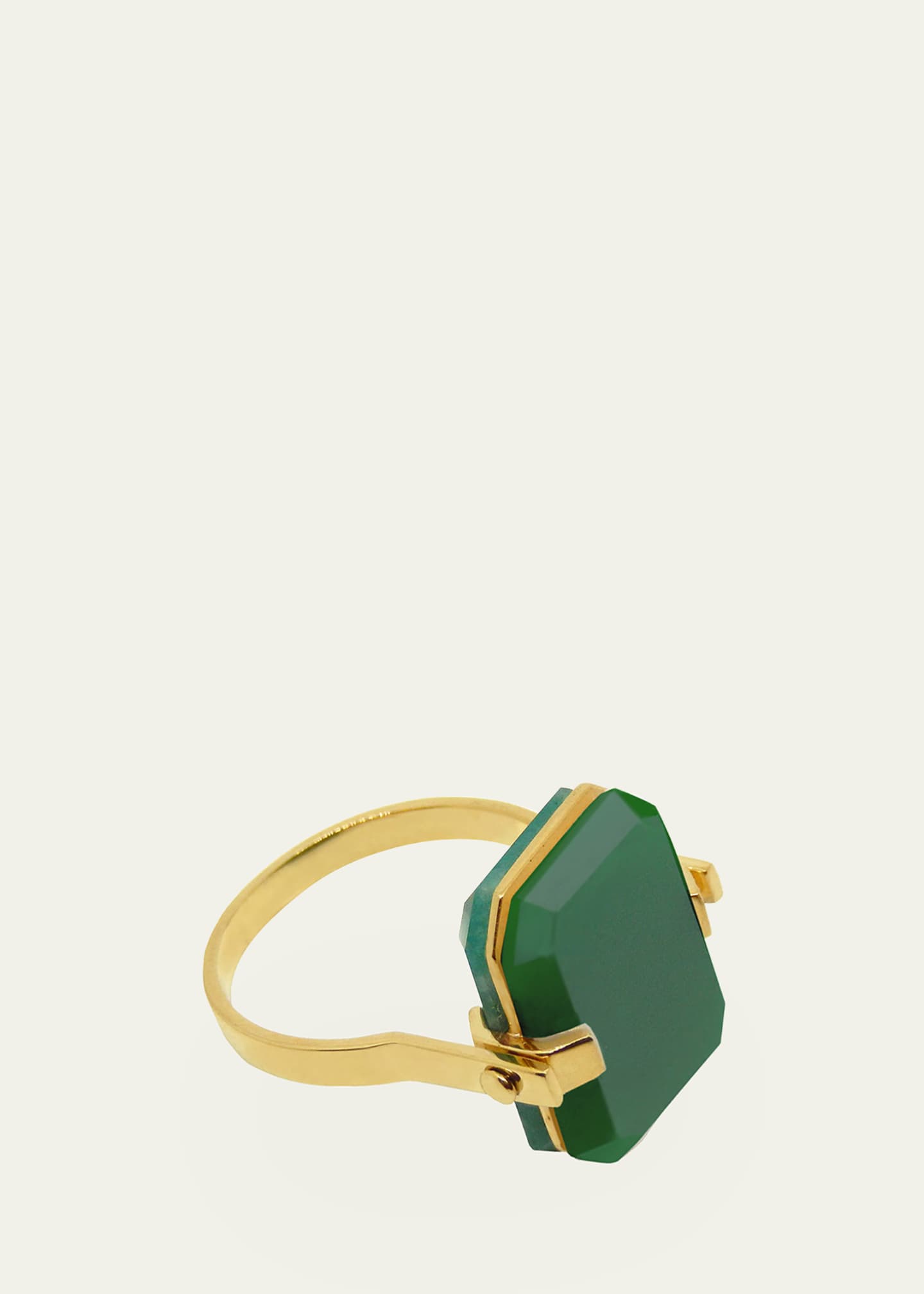 Aliita Deco Sandwich Ring with Amazonite and Green Agate Image 2 of 2