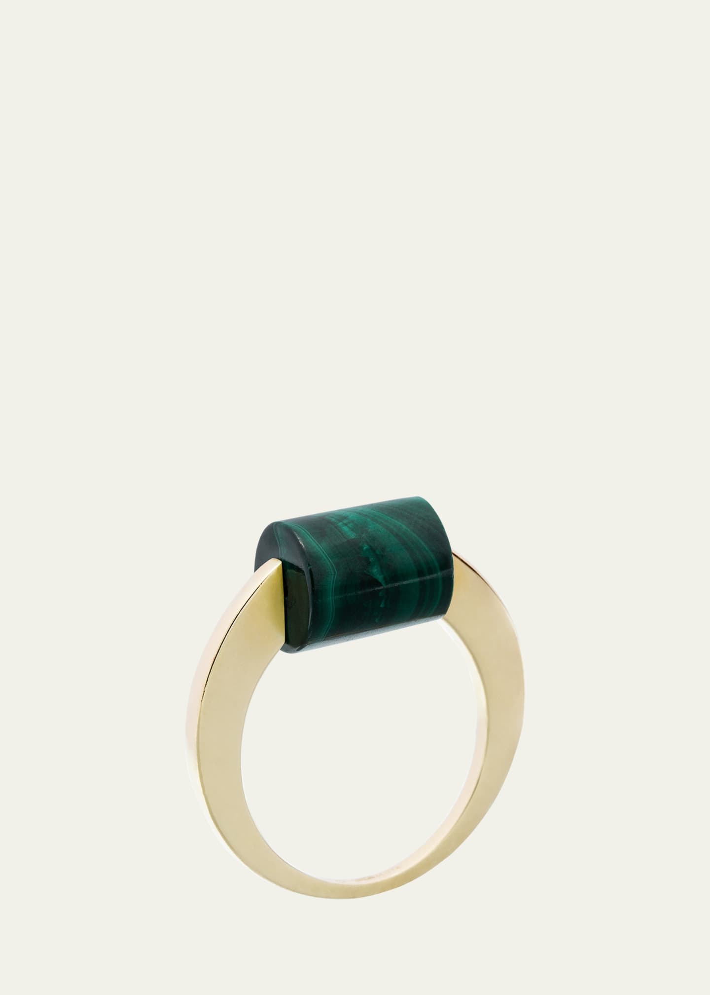 Aliita Deco Cylinder Ring with Malachite Image 1 of 2