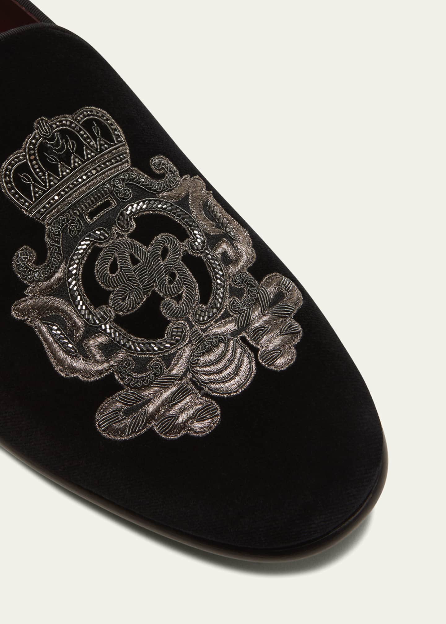 Dolce&Gabbana Men's Logo Emblem Loafers - Bergdorf Goodman