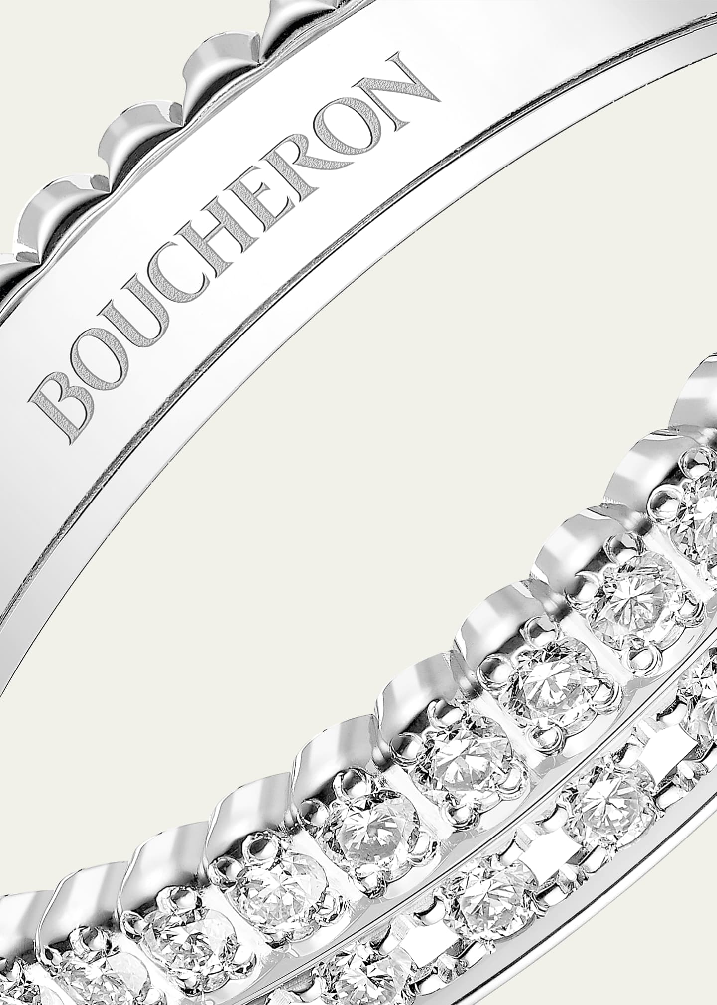 Boucheron Quatre Radiant Edition White Gold Diamond Wedding Band Ring Image 3 of 3