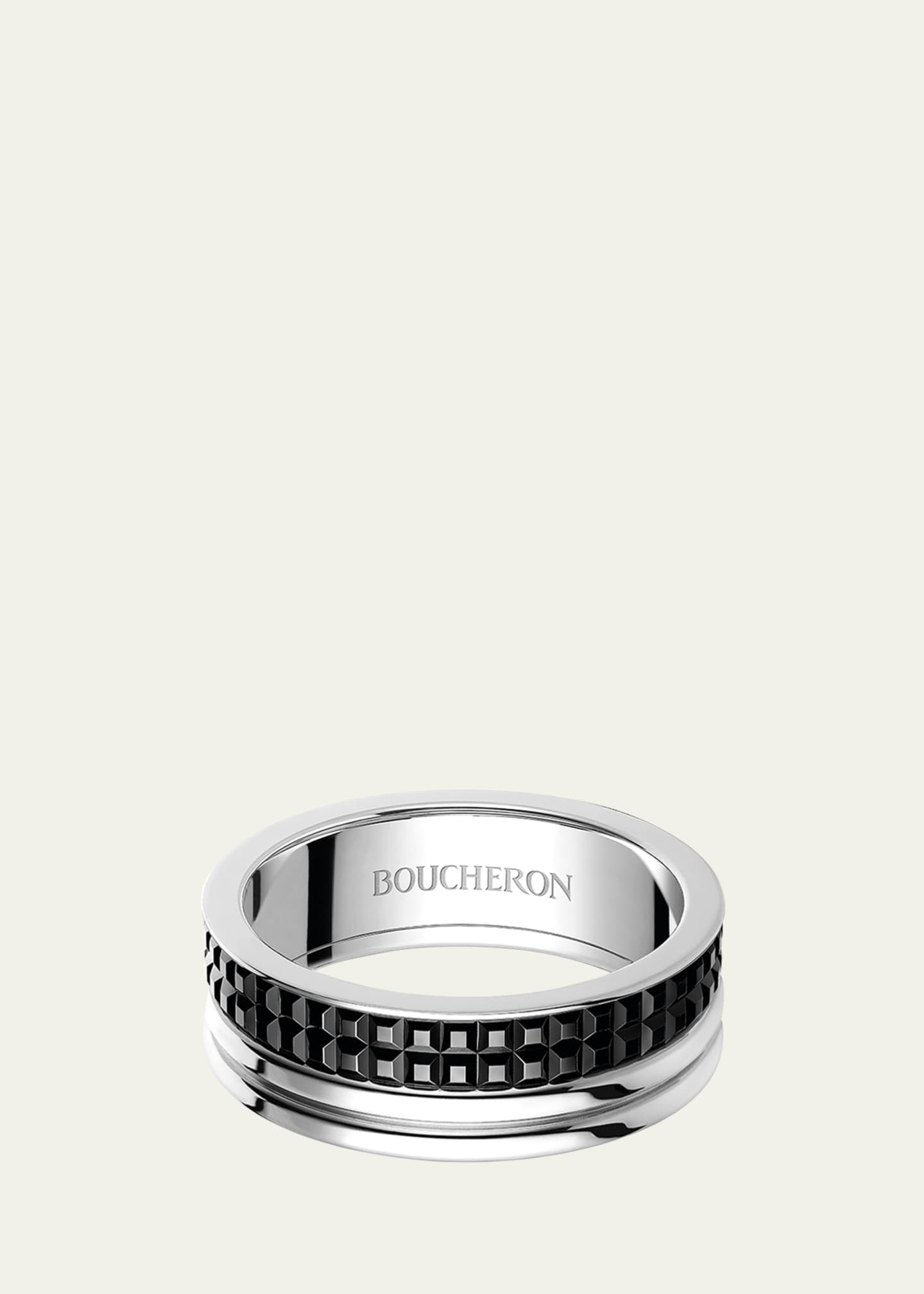 Boucheron White Gold Quatre Black Edition Band Ring Large Model