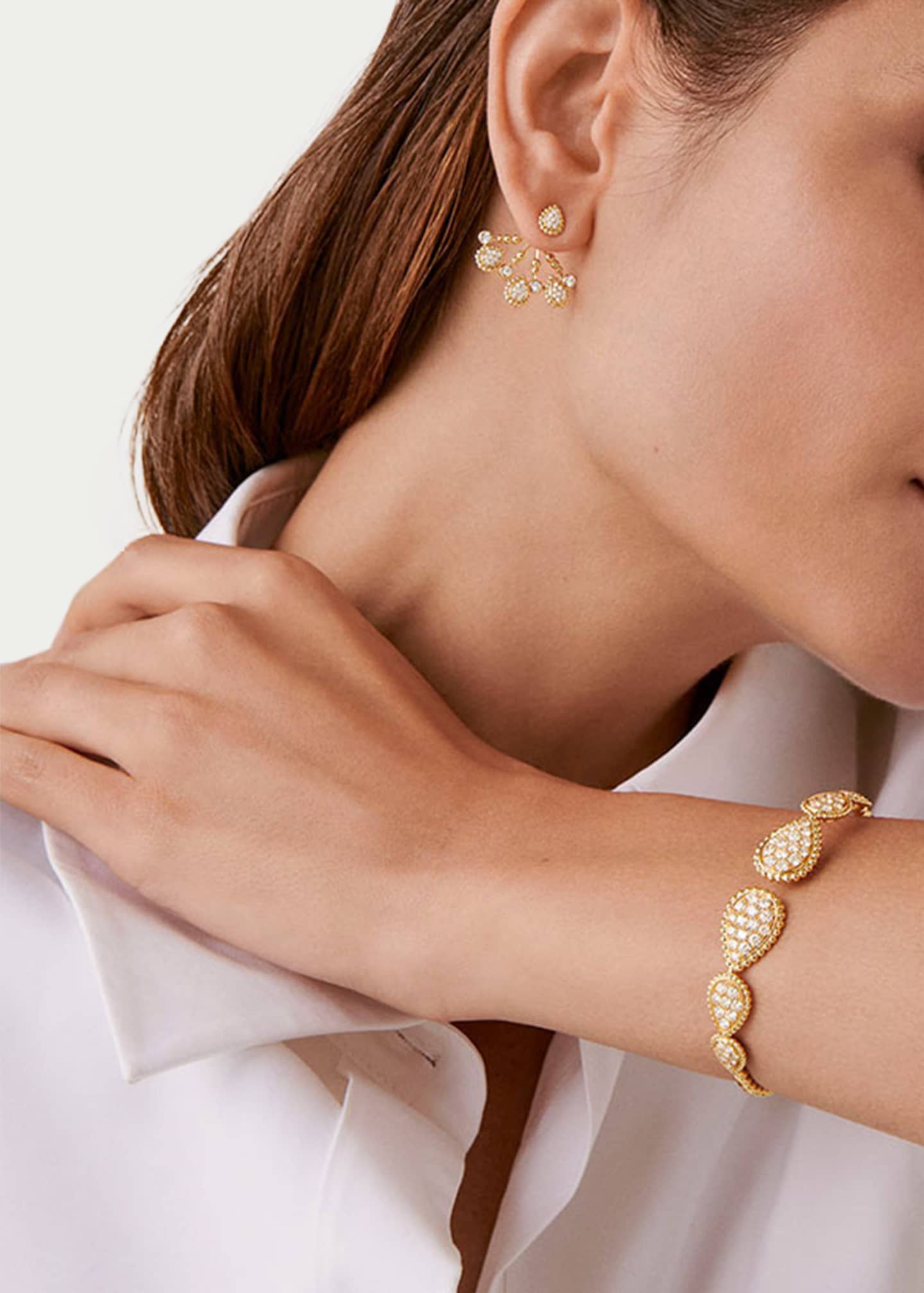 Boucheron Yellow Gold Serpent Boheme Stud Earring with Diamond Extra-Small Motif, Single Image 2 of 4