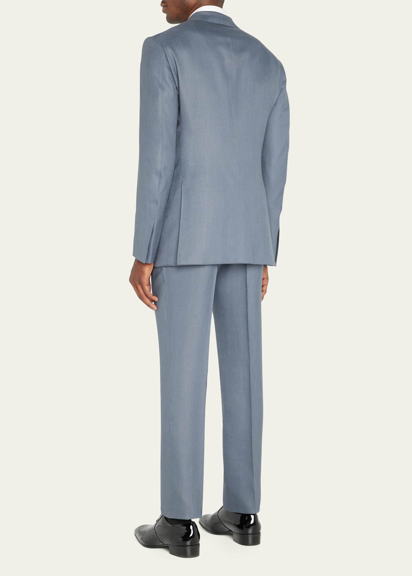 TOM FORD Men's Solid Hopsack PeakLapel Suit Bergdorf Goodman