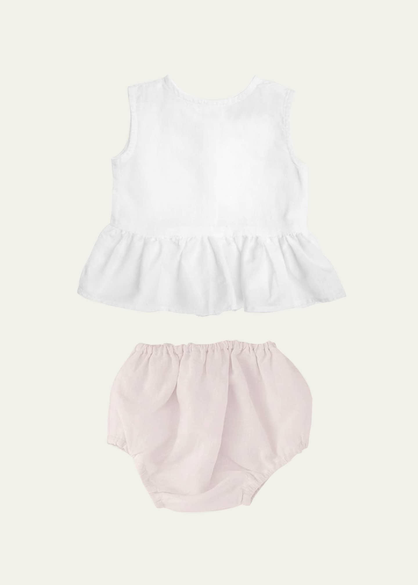 Louelle Girl's Peplum Top W/ Bloomers, Size Newborn-24M