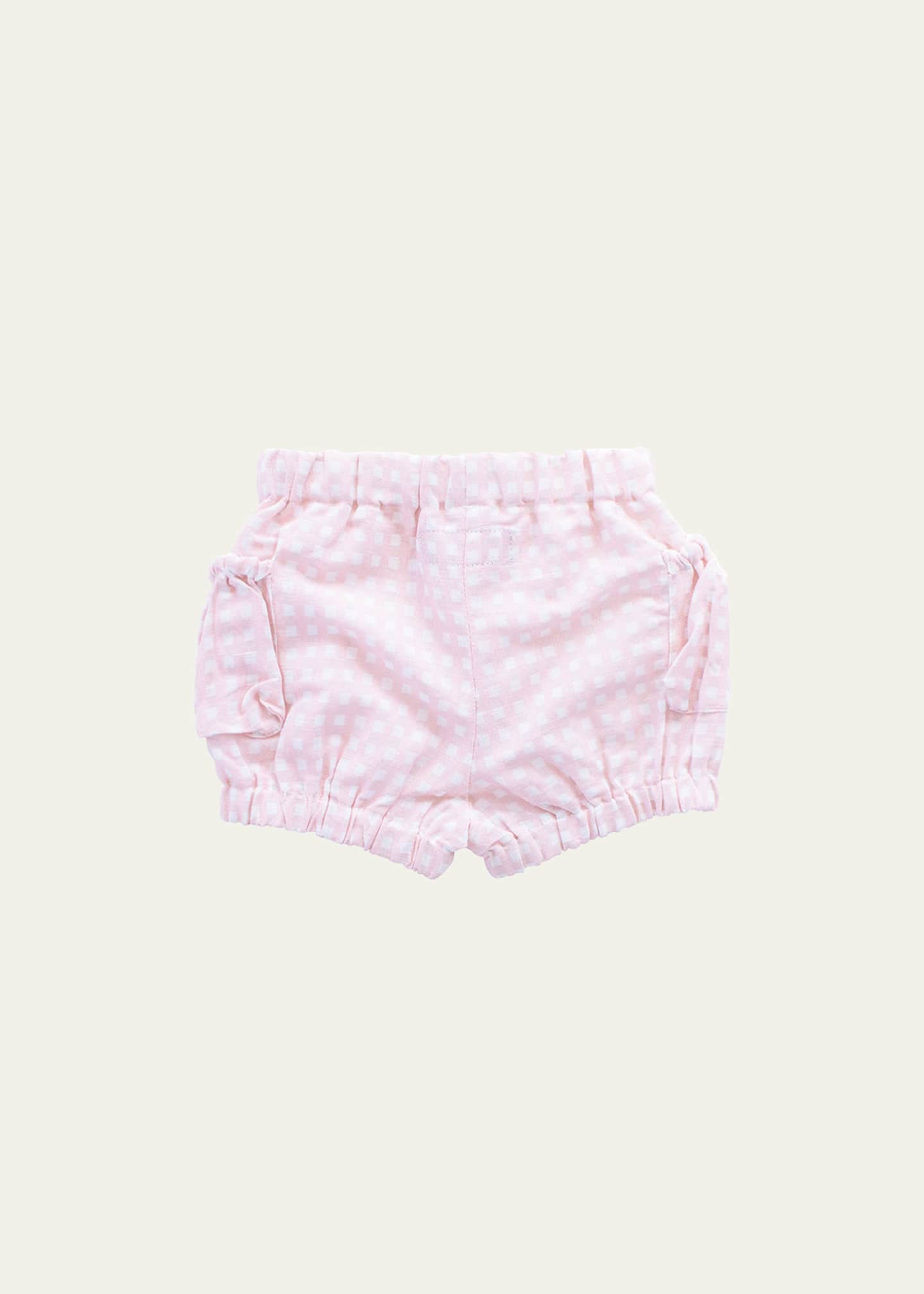 Louelle Girl's Dusty Pink Gingham Shorts, Size Newborn-24M Image 2 of 2