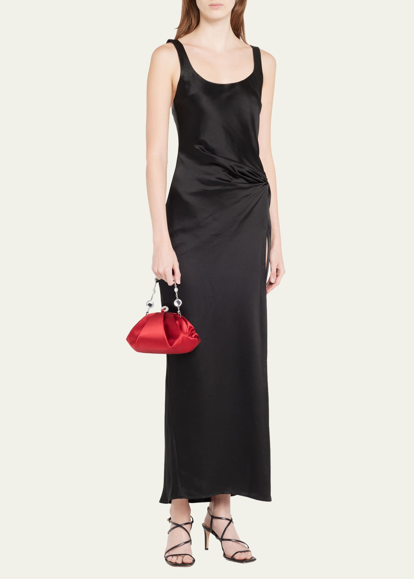Gemma Crystal Satin Clutch Bag