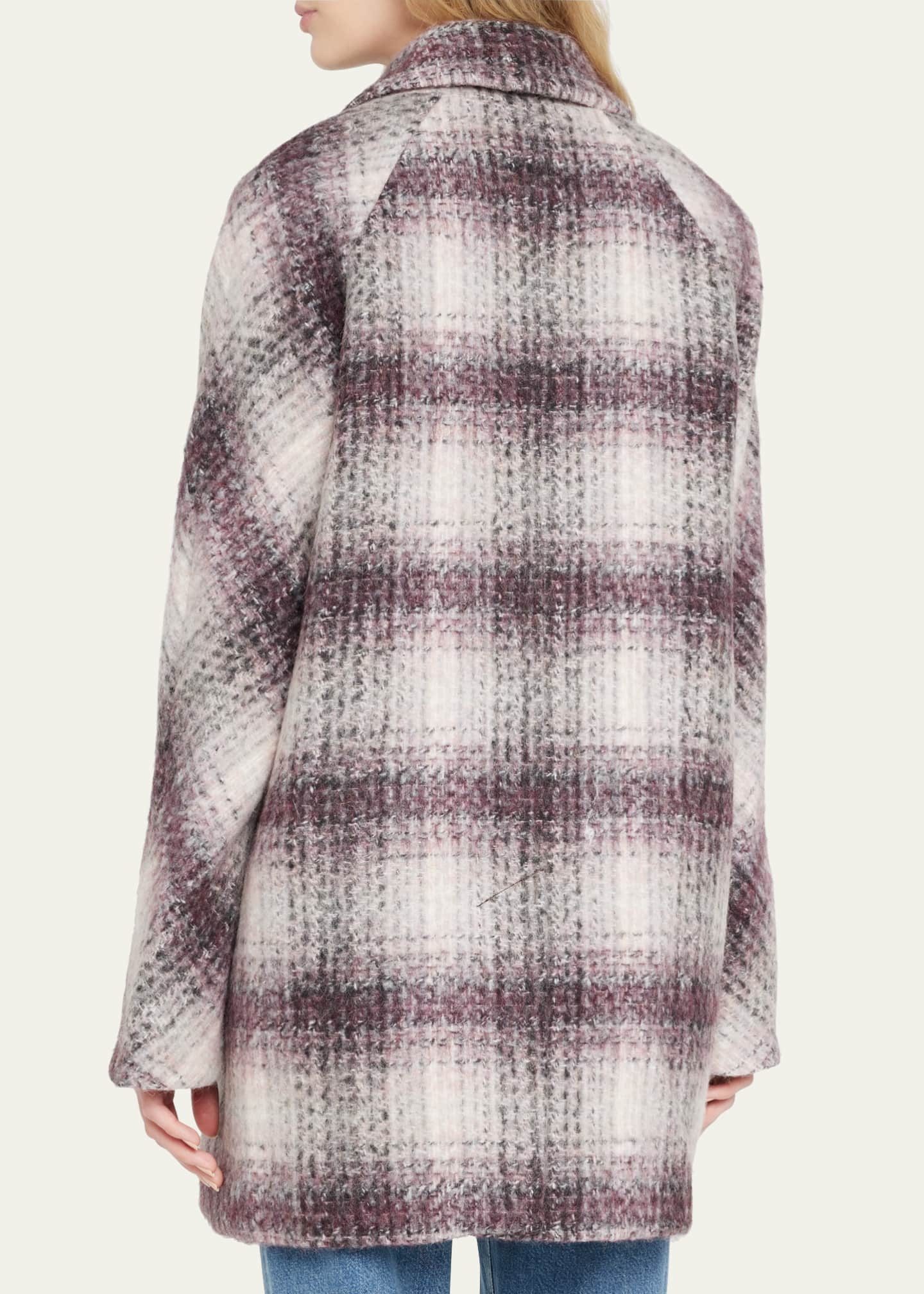 Veronica Beard Deena Plaid Double-Breasted Dickey Coat