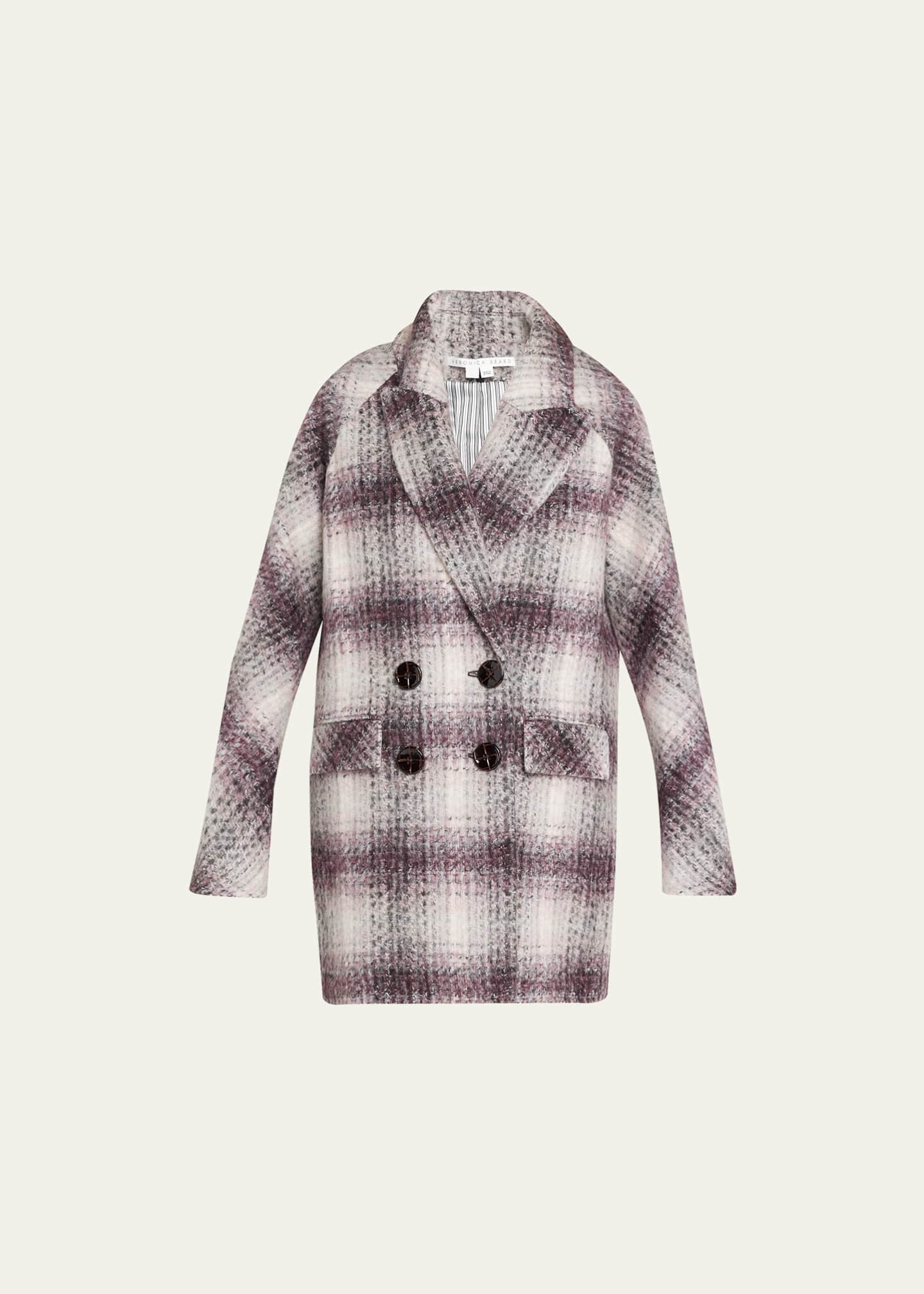 Veronica Beard Deena Plaid Double-Breasted Dickey Coat