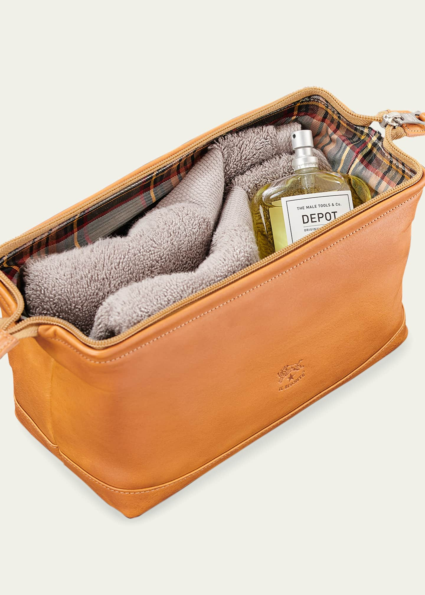 Il Bisonte Men's Leather Travel Toiletry Case