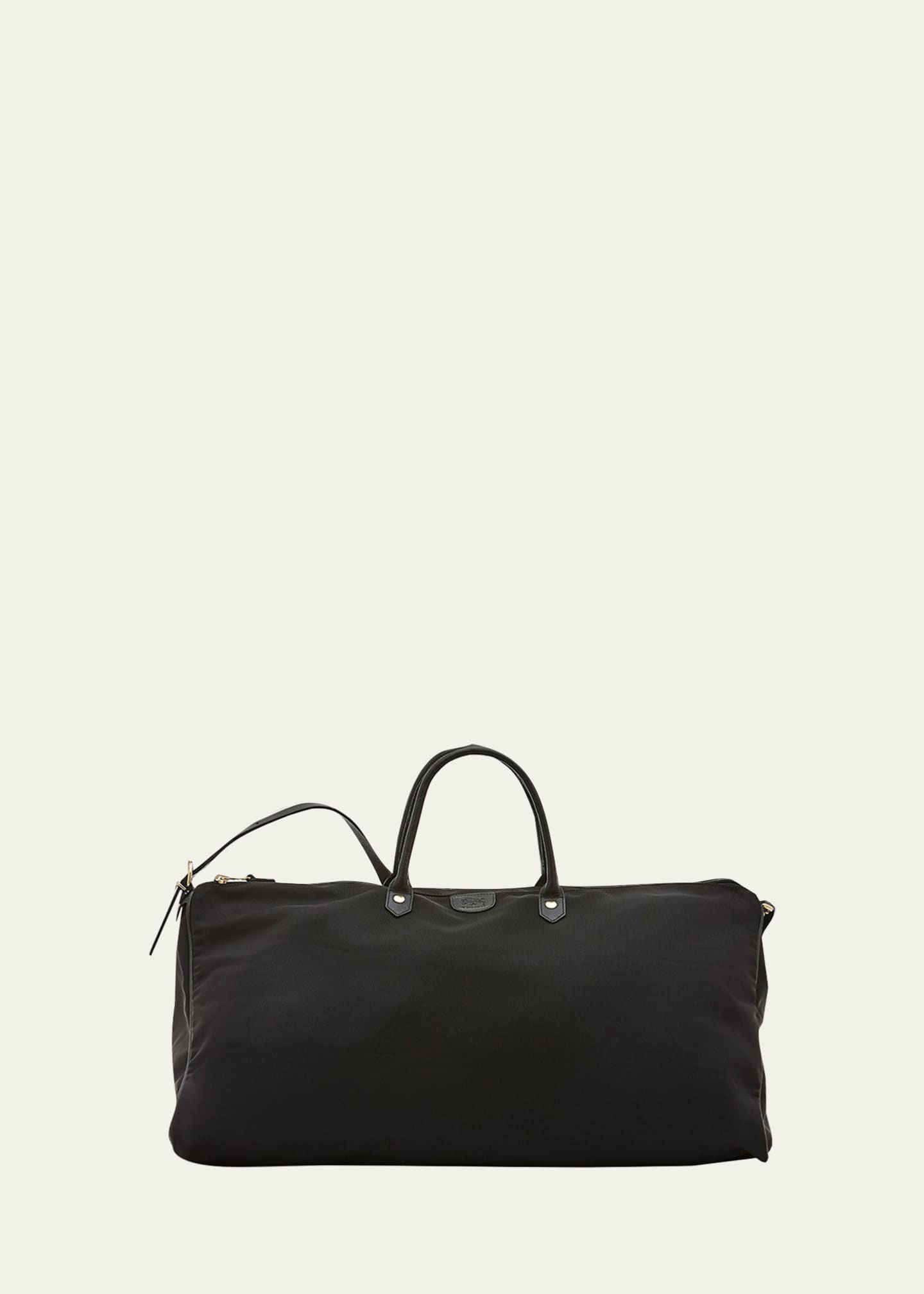 Luxury All Black Leather Travel Weekender Bag