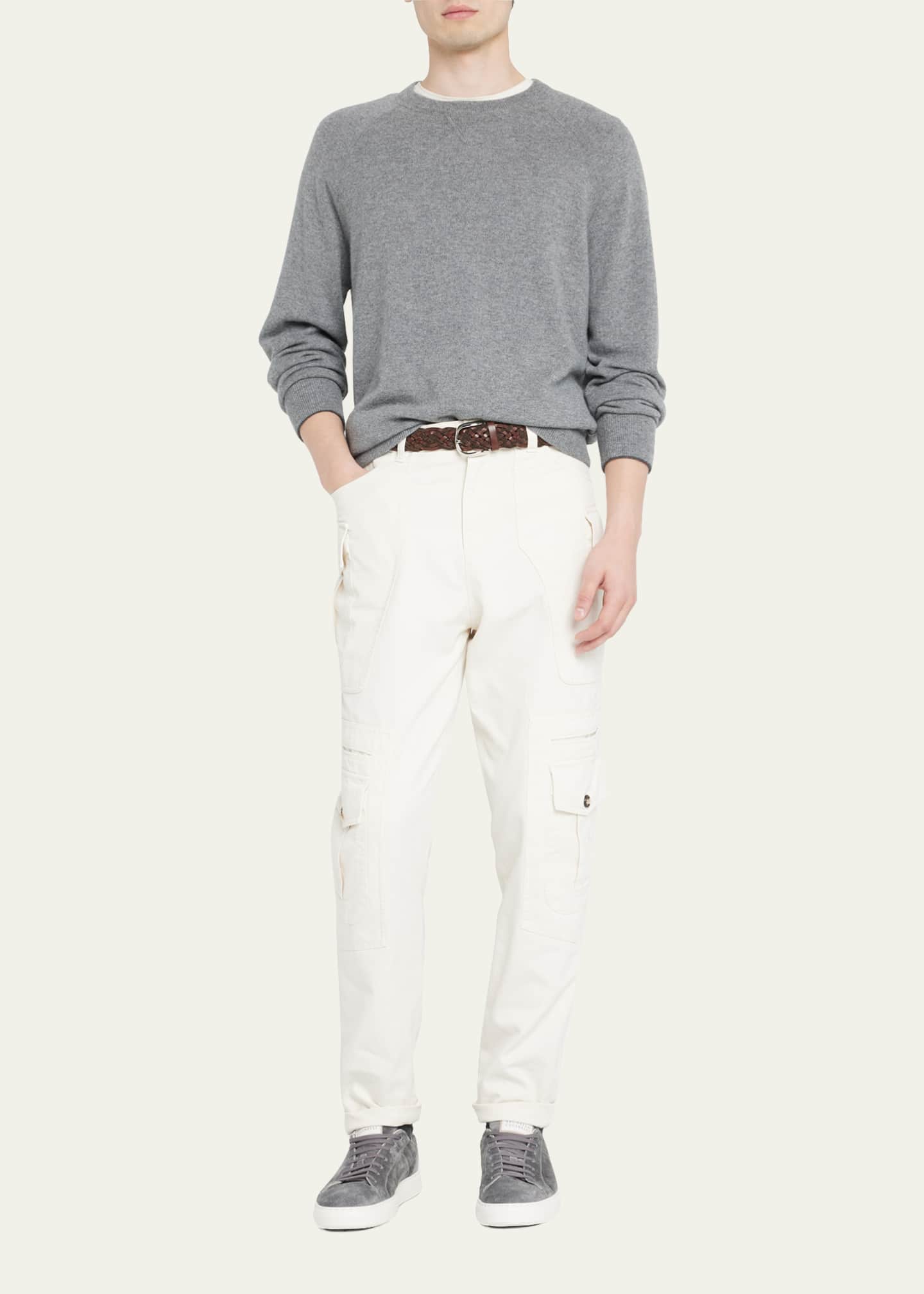 Brunello Cucinelli Men's Cashmere Crewneck Sweater Image 2 of 5
