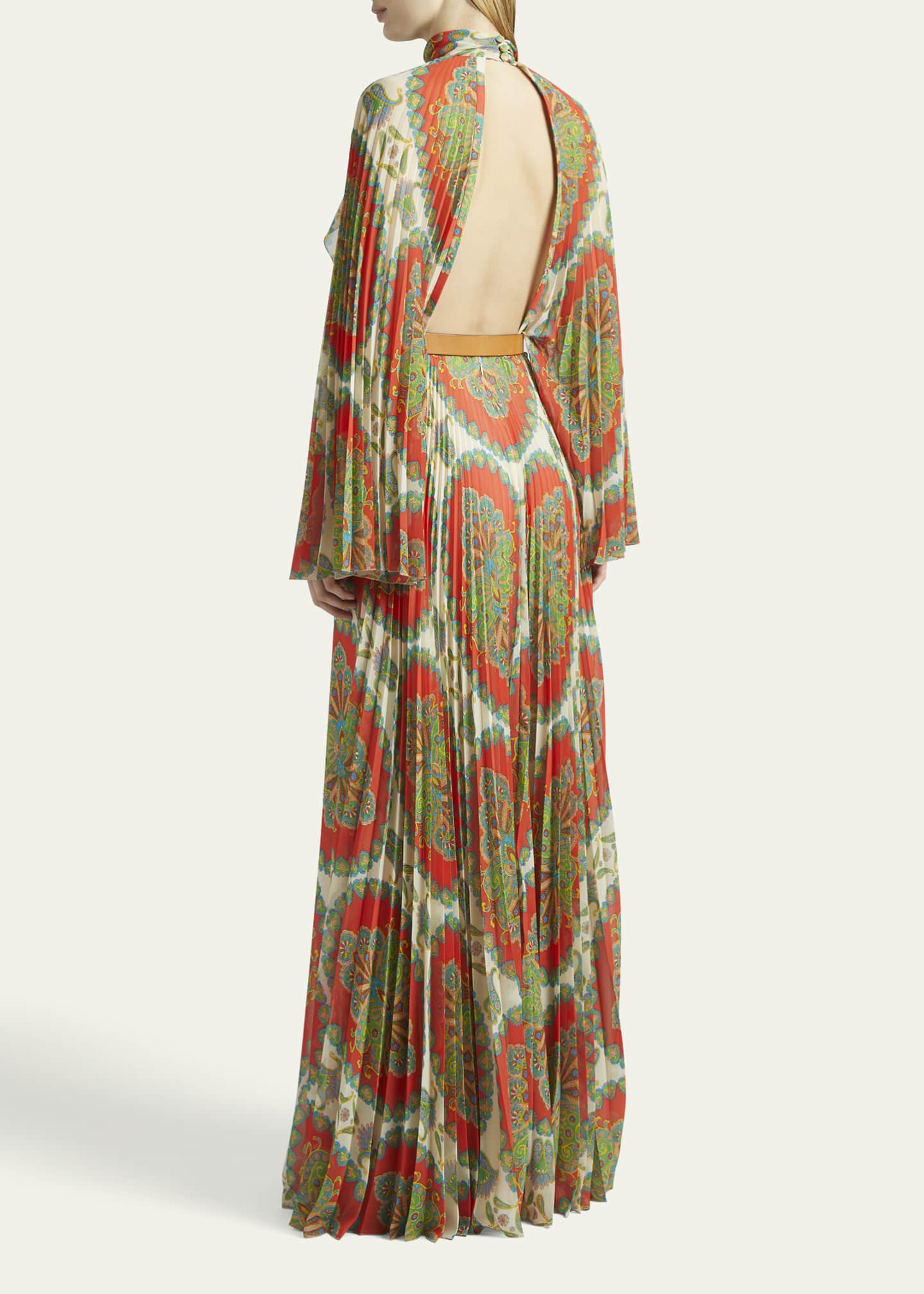 Typisch Zelden Uitvoeren Etro Tamara Printed Open-Back Pleated Dress - Bergdorf Goodman