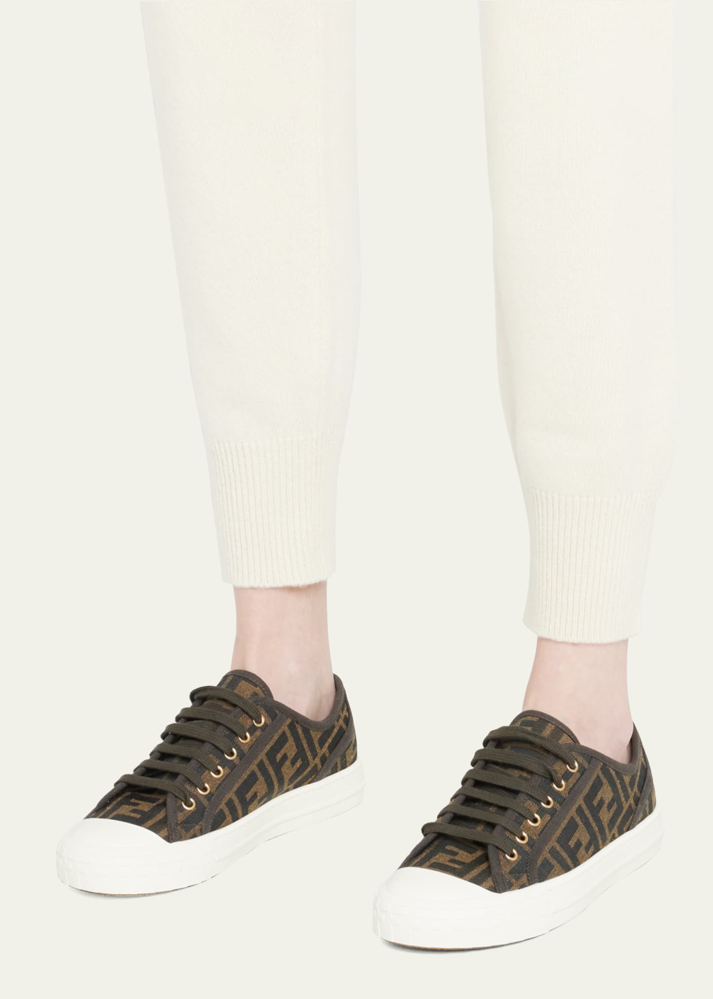 Fendi FF Jacquard Low-Top Sneakers