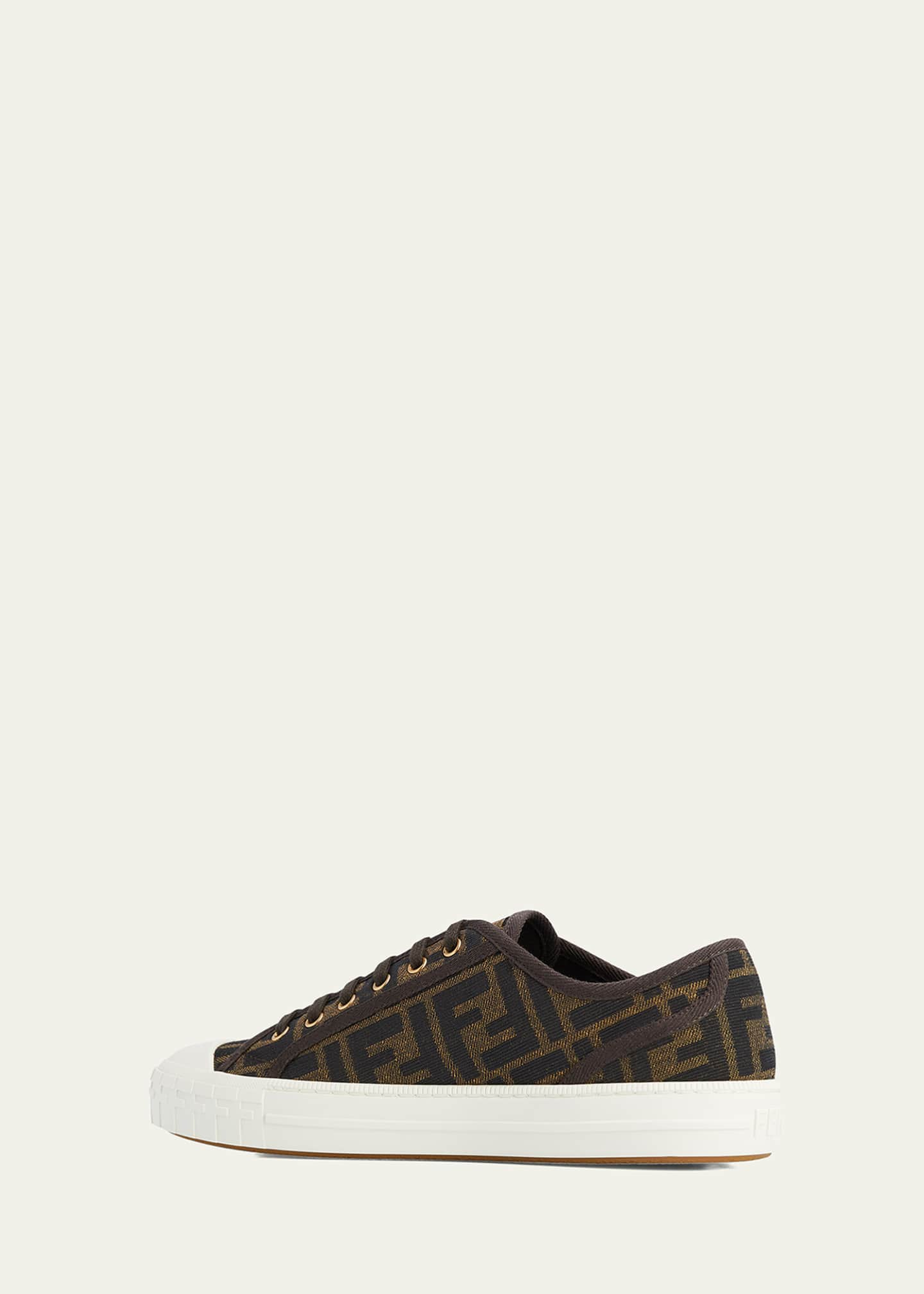 Sneakers - Brown tech fabric low-tops